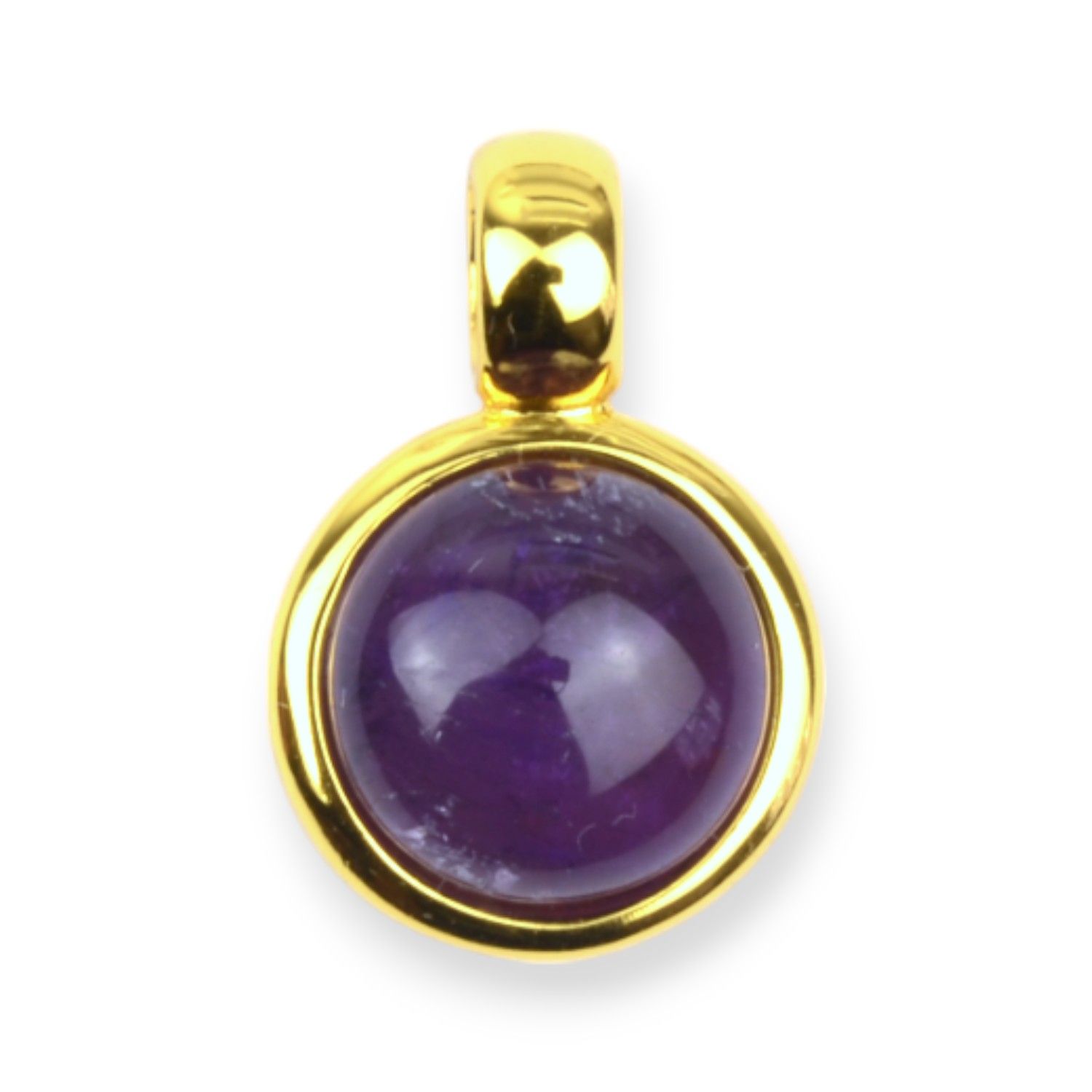 Schmidt Damen Anhänger aus 925 Silber vergoldet mit Amethyst Ø 11,5mm in goldfarben und violett