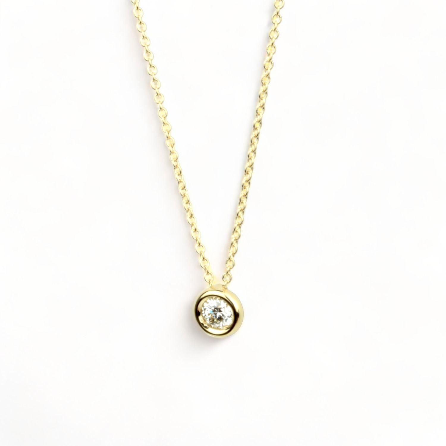 Solitär Kette Damen 0,3ct Brillant Gold 750 Schmidt, 39,5cm, Top Wesselton, SI, elegantes Schmuckstück