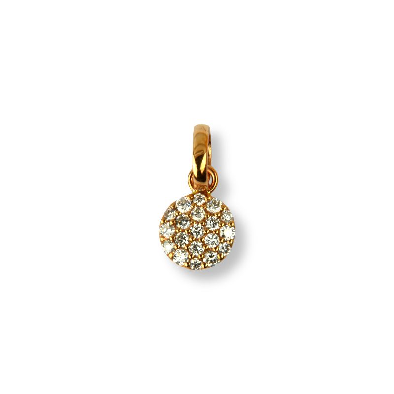 ONE MORE Rosé Anhänger für Damen mit 19 Brillanten aus 750er Gold, Ø 5,9mm, rot/roségoldfarben, 0,130ct