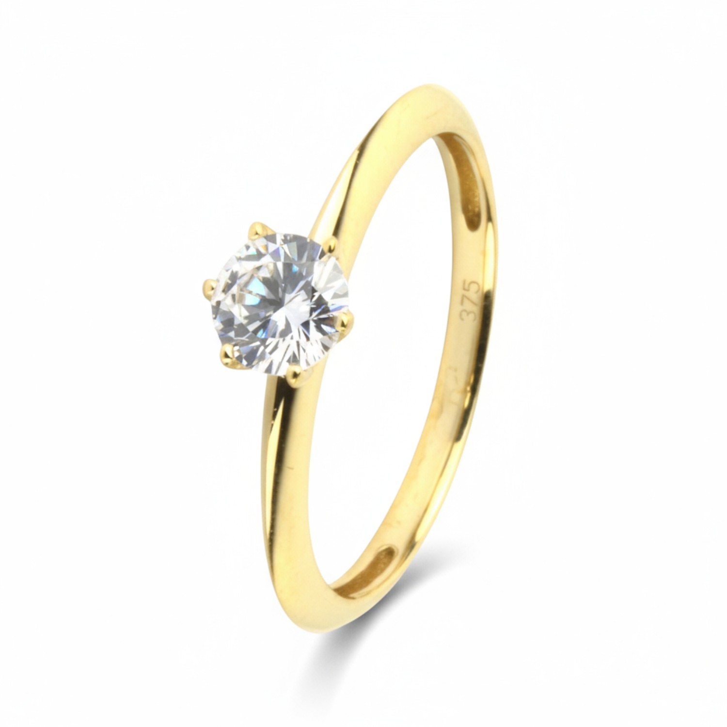 Schmidt Damen Verlobungsring 375 Gold mit Zirkonia, Ringgröße 52, goldfarben