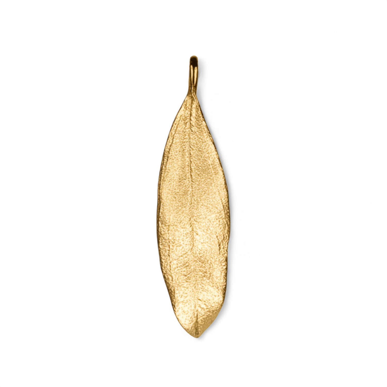 noën Anhänger Blatt Olivia Medium 5,7cm Damen aus vergoldetem 925 Silber in Goldfarben