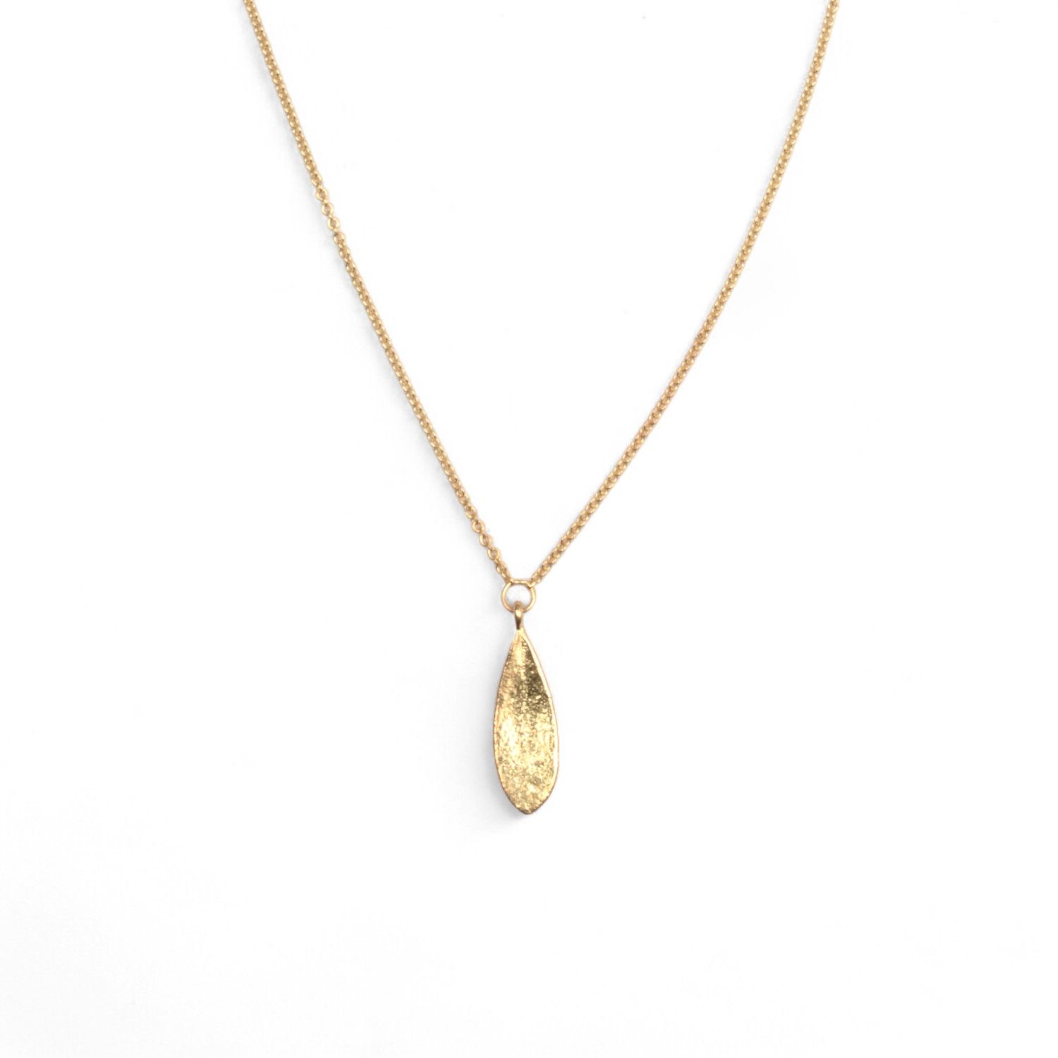 noën Kette mit Anhänger Olivia aus 925 Silber vergoldet, 45 cm, Damen, goldfarbene Akzente