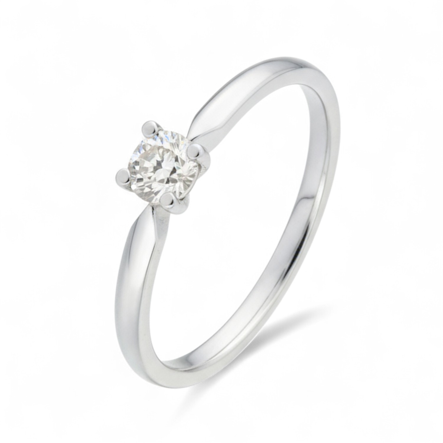 Schmidt Solitärring mit Brillant 0,394ct in 585 Weißgold für Damen – Verlobungsring silberfarben