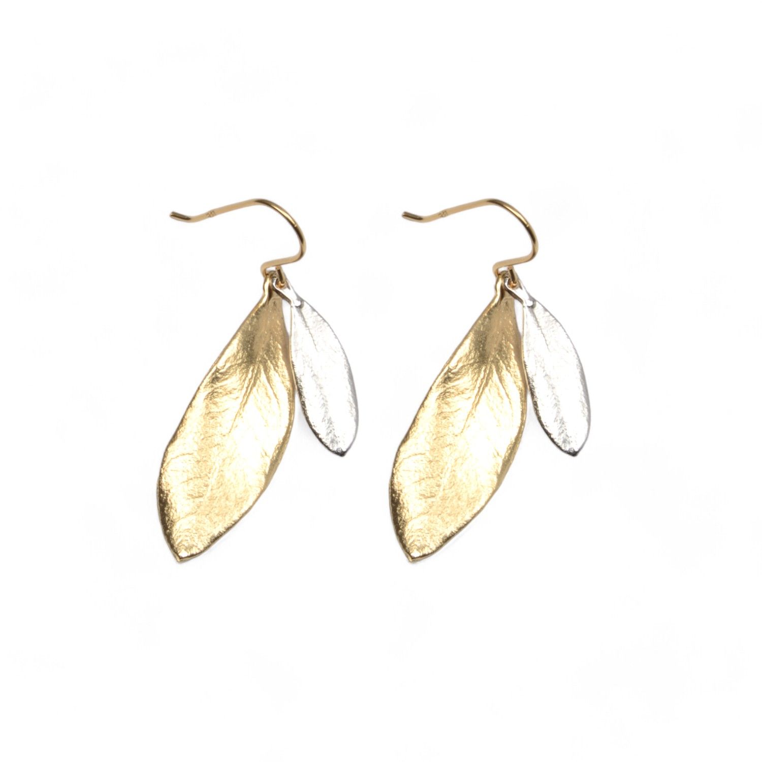 Ohrhänger Olivia von noën – eleganter goldfarbener Damenschmuck aus 925 Silber, 33x13mm