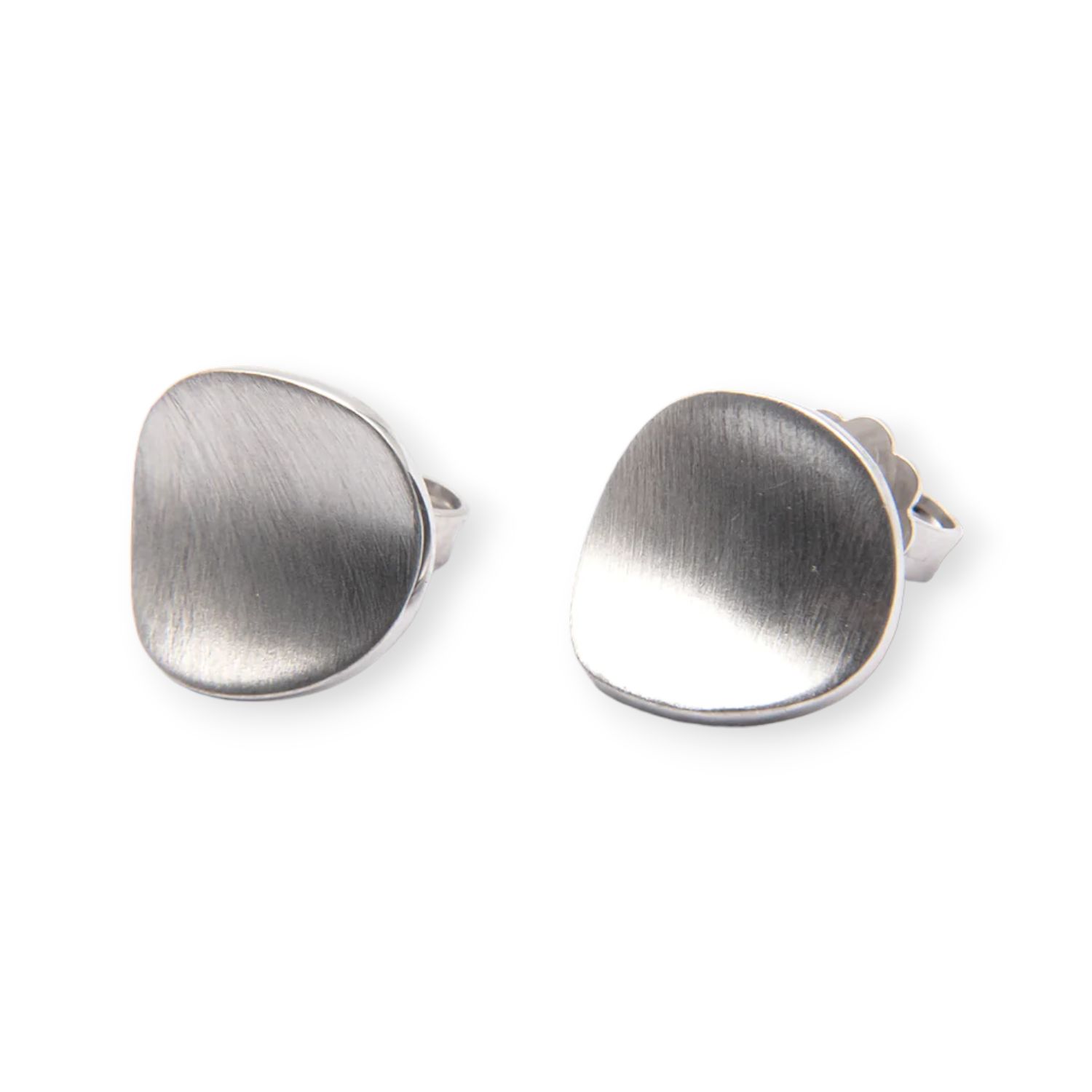 noën Ohrstecker mini mattiert aus 925 Silber für Damen, Ø ca. 11mm, silberfarben, eleganter Ohrschmuck