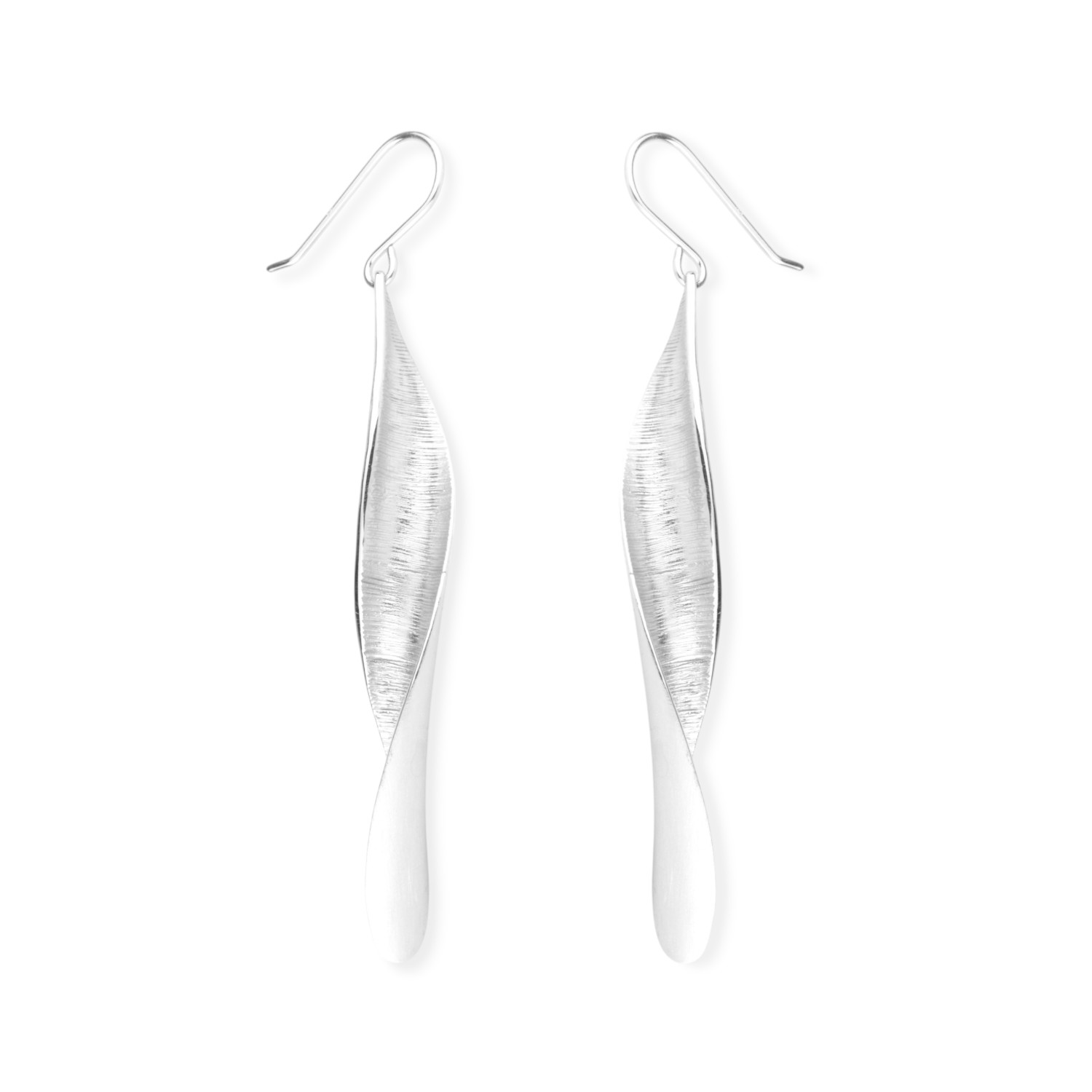 Olivia Ohrhänger aus 925 Silber für Damen, silberfarben, 7,9x57mm, eleganter Ohrschmuck von noën