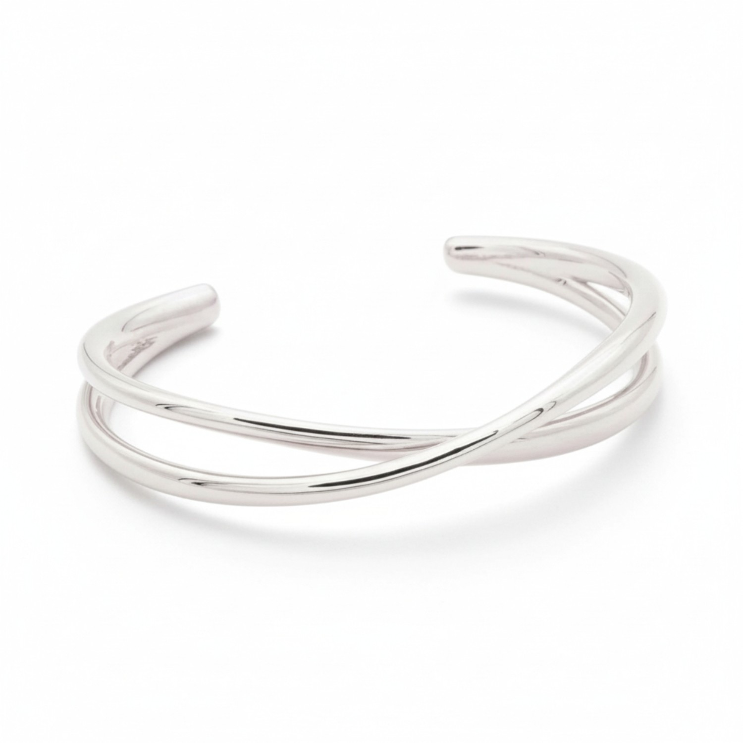 noën Armspange Cross für Damen aus 925 Silber, 15mm, silberfarben, eleganter Armreif, 18cm Kettenlänge