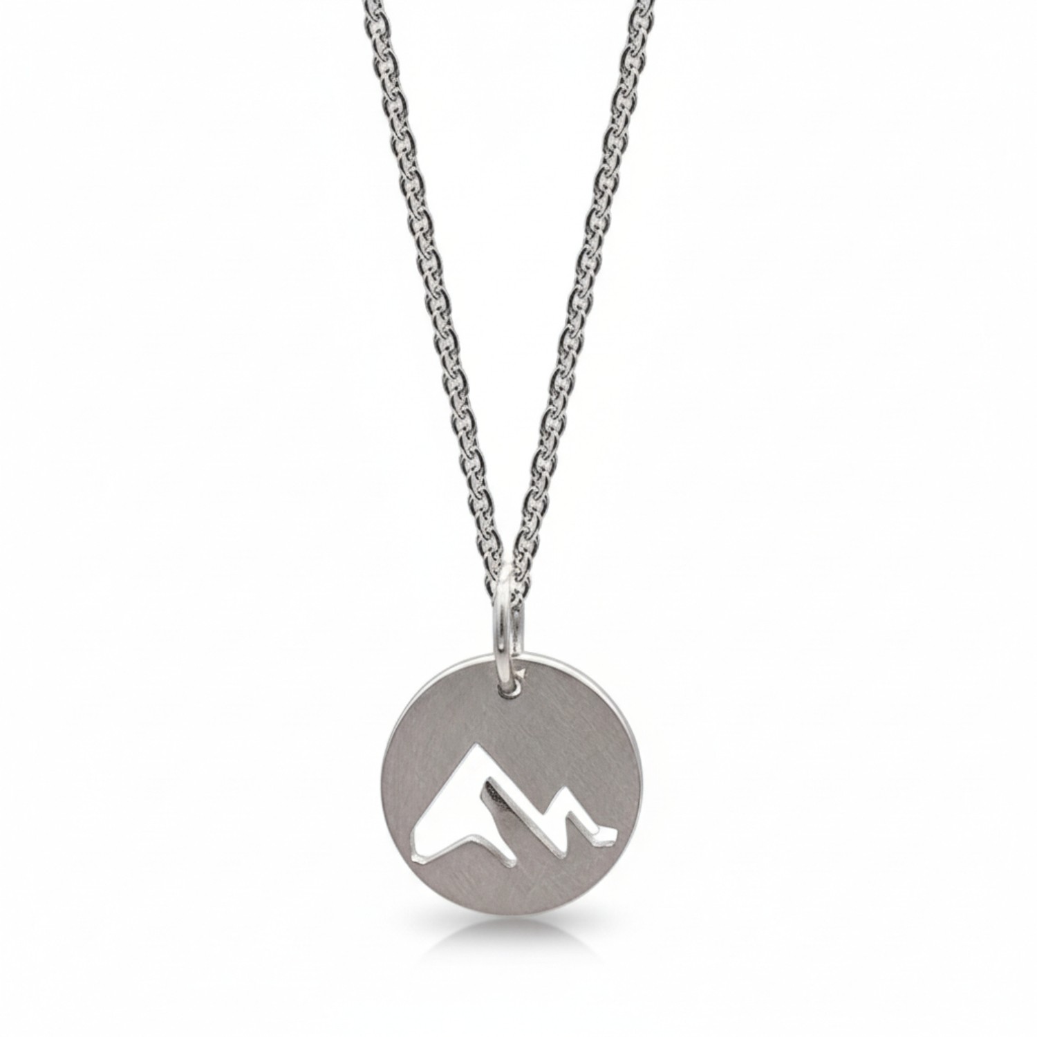 noën Damen Kette mit Berg Anhänger aus 925 Silber, schwarz, 42/45cm lang, elegantes Schmuckstück