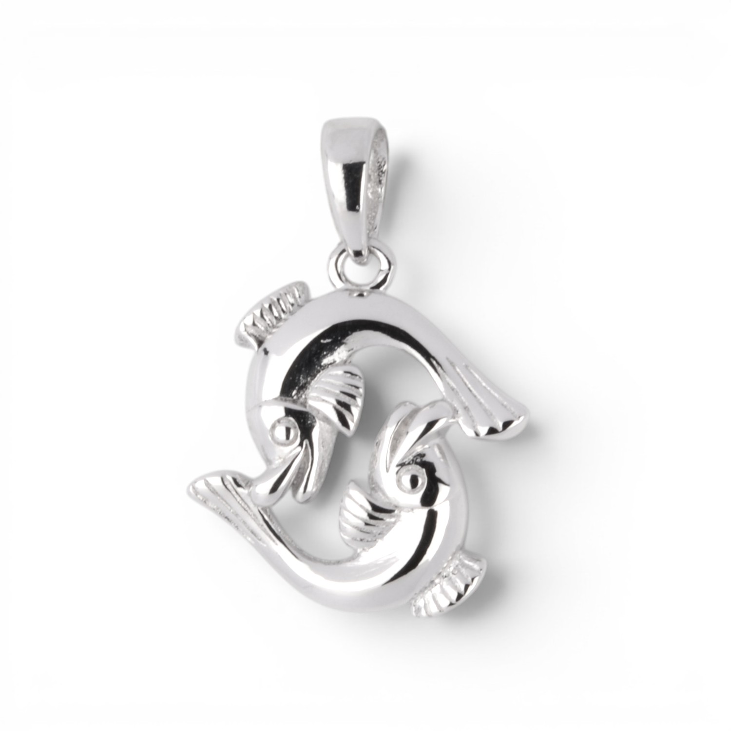 Schmidt Sternzeichen Fische Anhänger aus 925er Silber für Damen, Herren und Kinder, 16,8x16,1mm, silberfarben