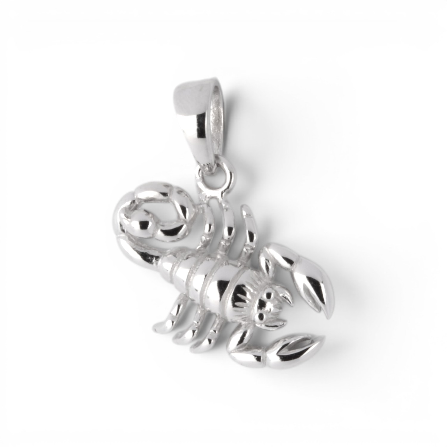 Schmidt Skorpion Anhänger aus 925 Silber für Damen, Herren und Kinder, 16,5x11mm, silberfarben