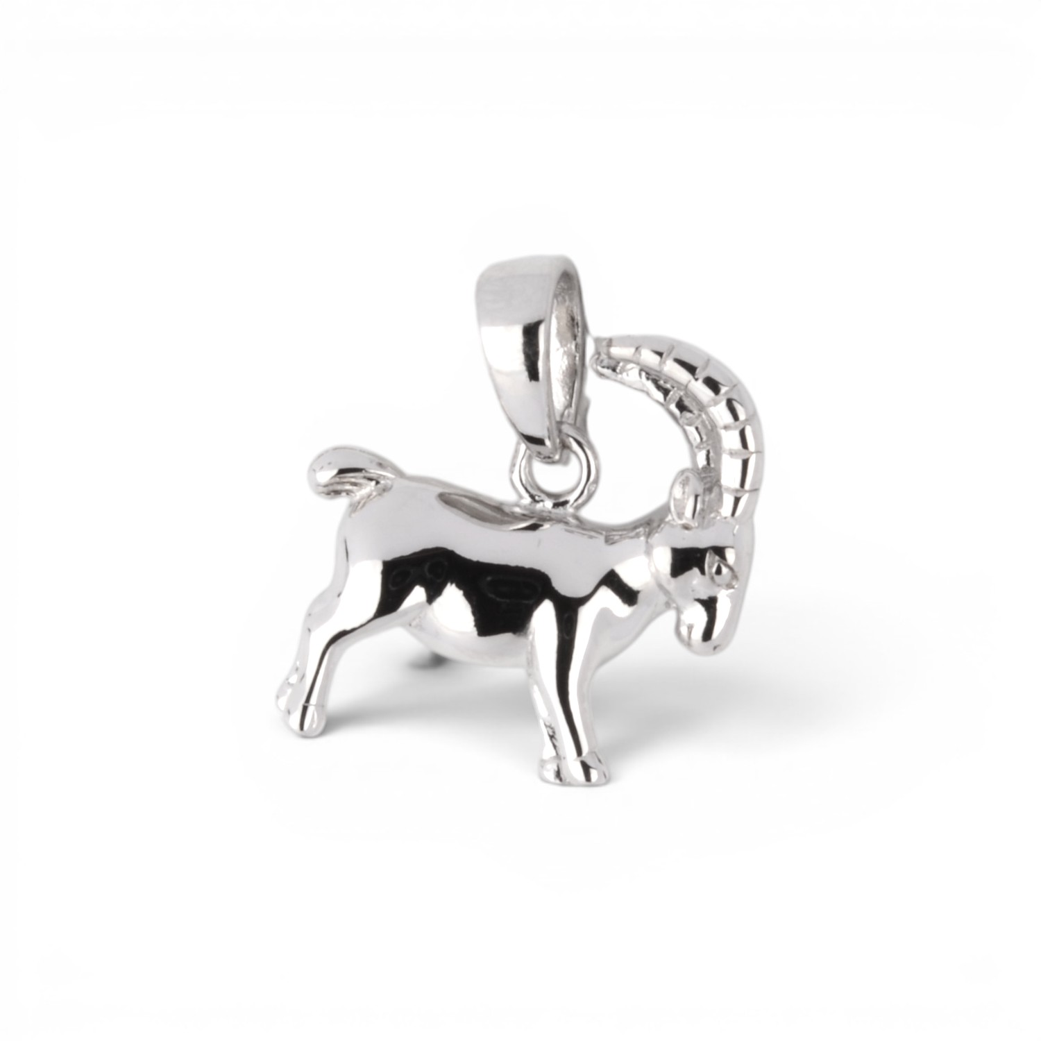 Schmidt Steinbock Anhänger aus 925 Silber für Damen, Herren und Kinder, 14,3x14,6mm, silberfarben