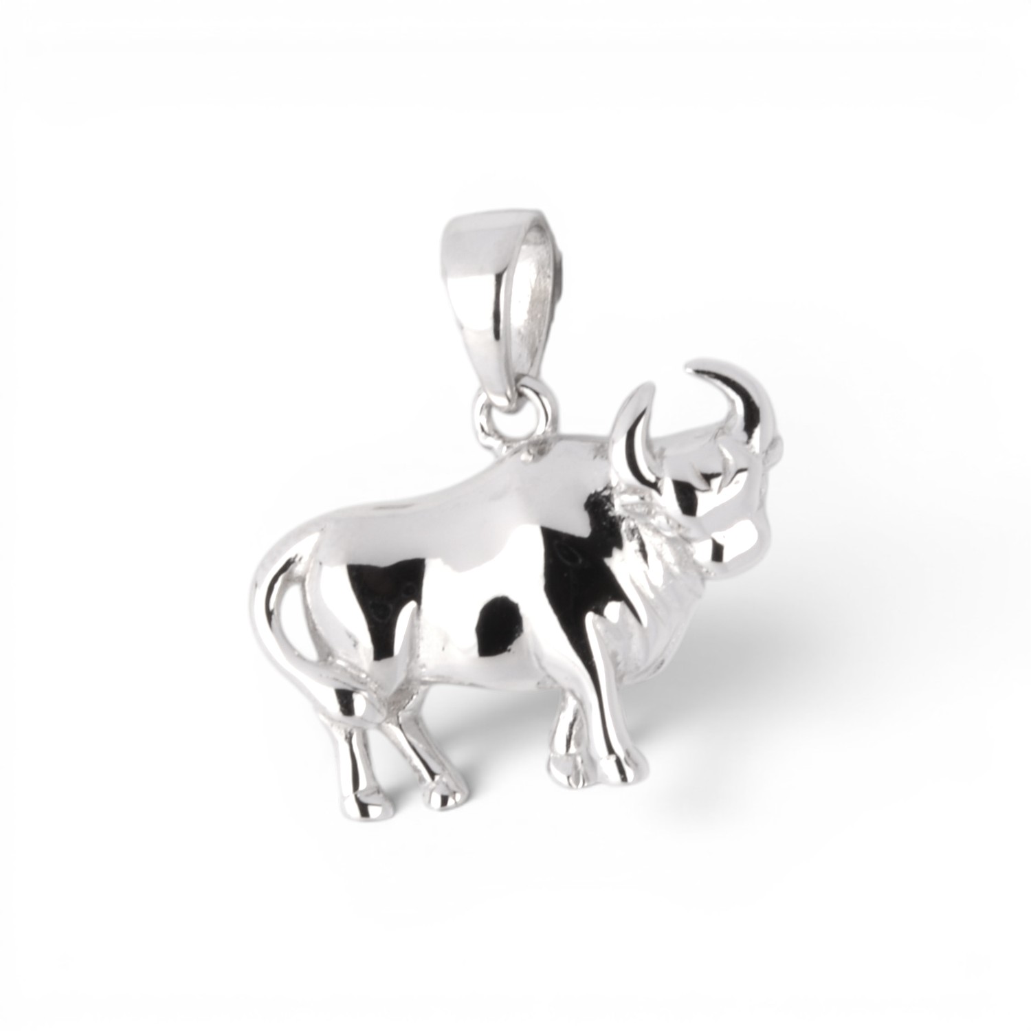 Schmidt Sternzeichen Stier Anhänger aus 925 Silber für Damen, Herren und Kinder, 13,7x18,2mm, silberfarben