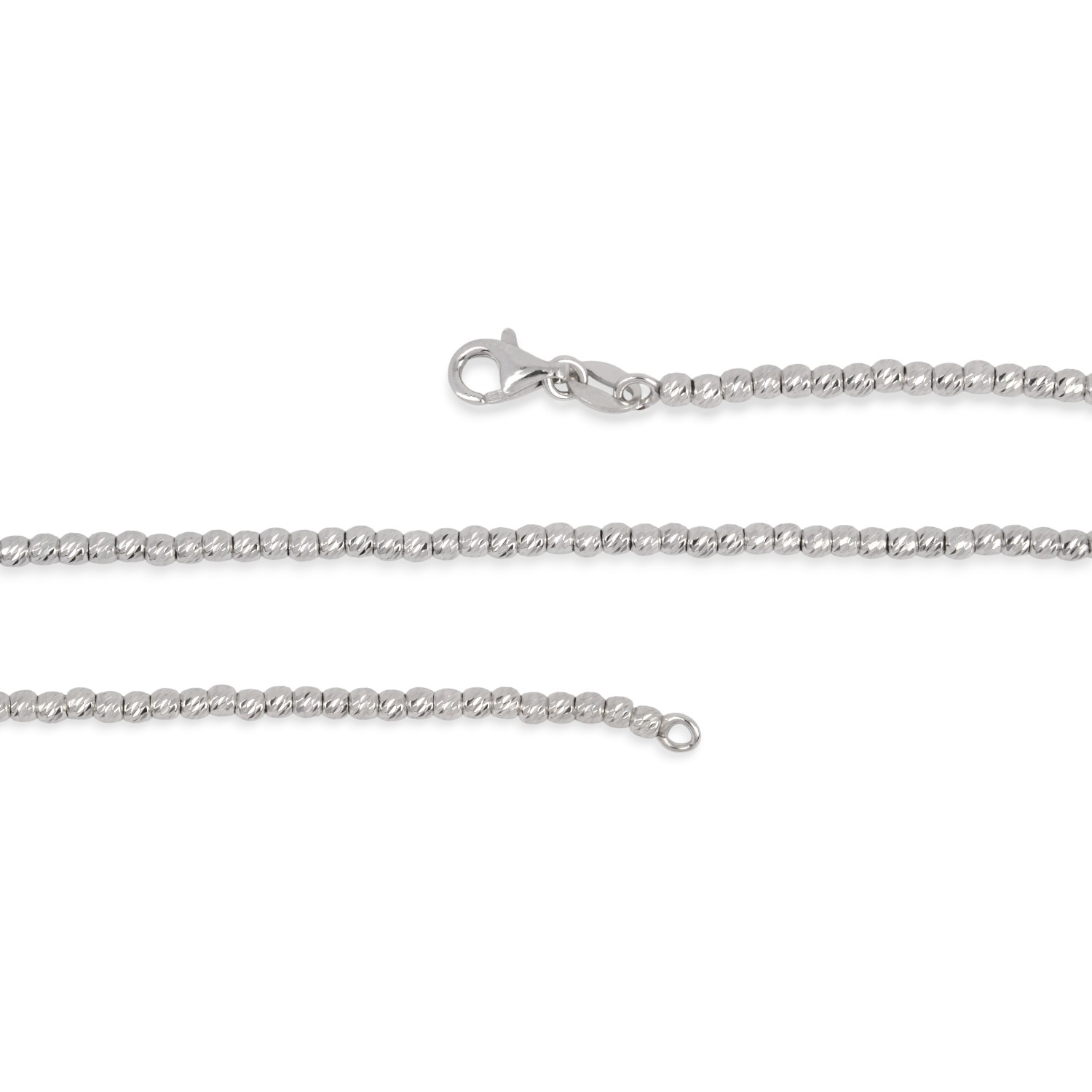 Schmidt Damen Collier aus 925 Silber, strukturierte Kugelkette, 45 cm, silberfarben