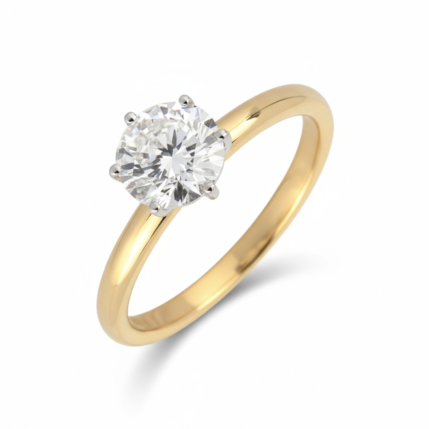 Schmidt Solitärring Damen mit 1,01 ct LAB Diamant in 750 Gold – Verlobungsring Wesselton Brillant 54