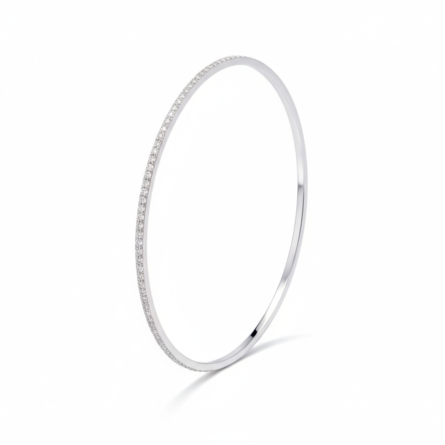 Ernstes Design Armreif für Damen aus Edelstahl mit Zirkonia in Silberfarben