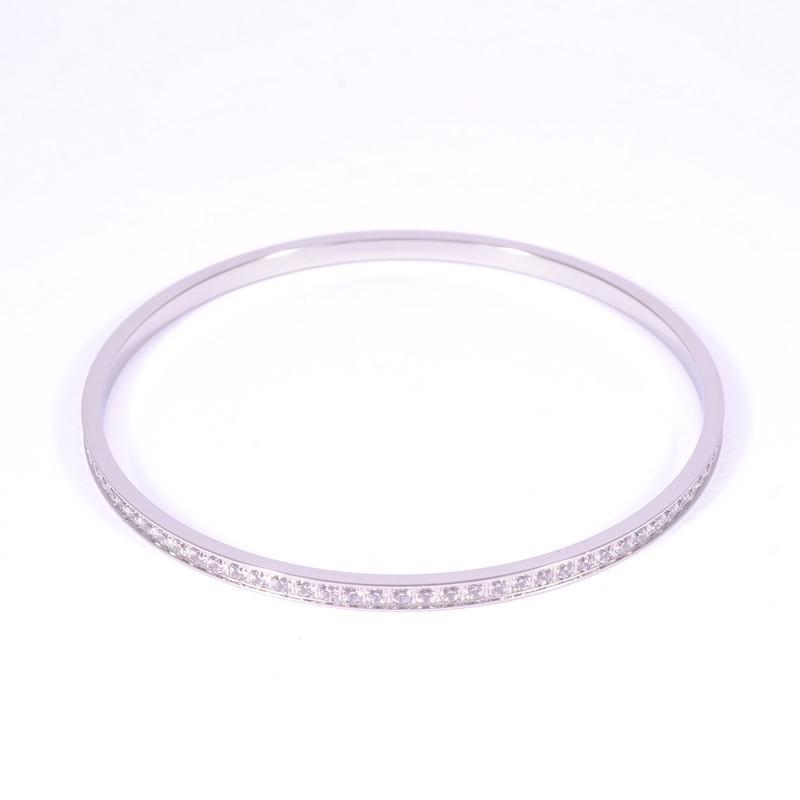 Ernstes Design Armreif für Damen aus Edelstahl mit Zirkonia, silber
