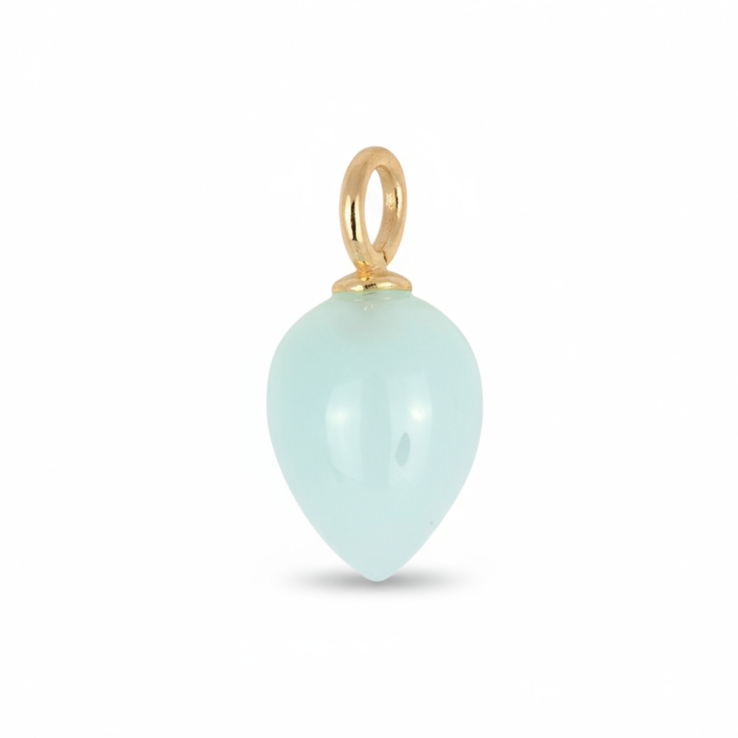 Schmidt Damen Anhänger mit Chrysopras in goldfarbenem 925 Silber – 16,4x8mm, eleganter Schmuck für jeden