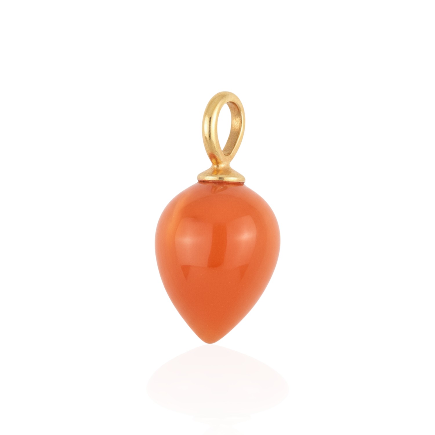 Schmidt Damen Anhänger aus 925 vergoldetem Silber mit Karneol, goldfarben-orange, 15,2x7,3mm