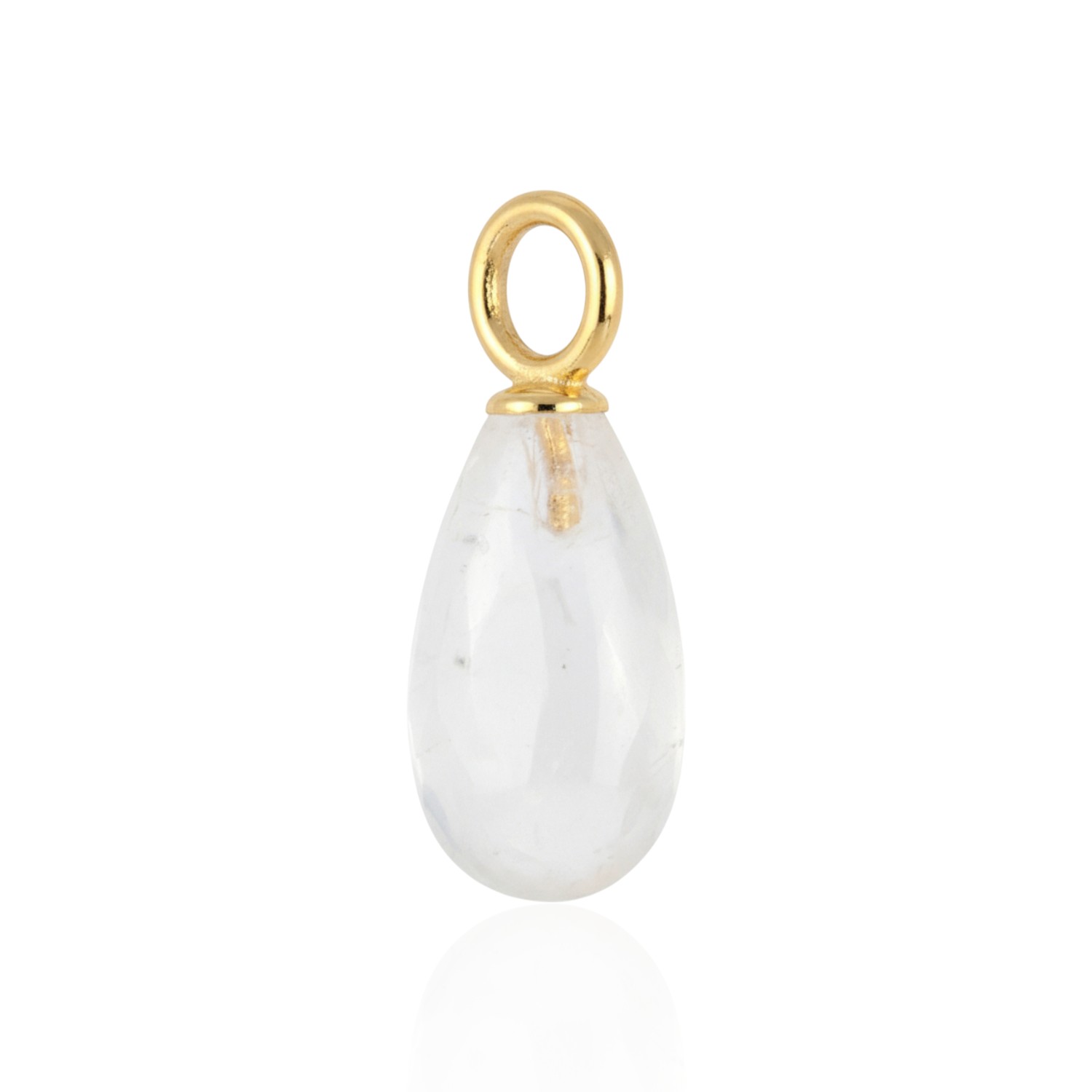 Schmidt Damen Anhänger mit Mondstein aus 925 vergoldetem Silber, goldfarben, 17,7x8mm