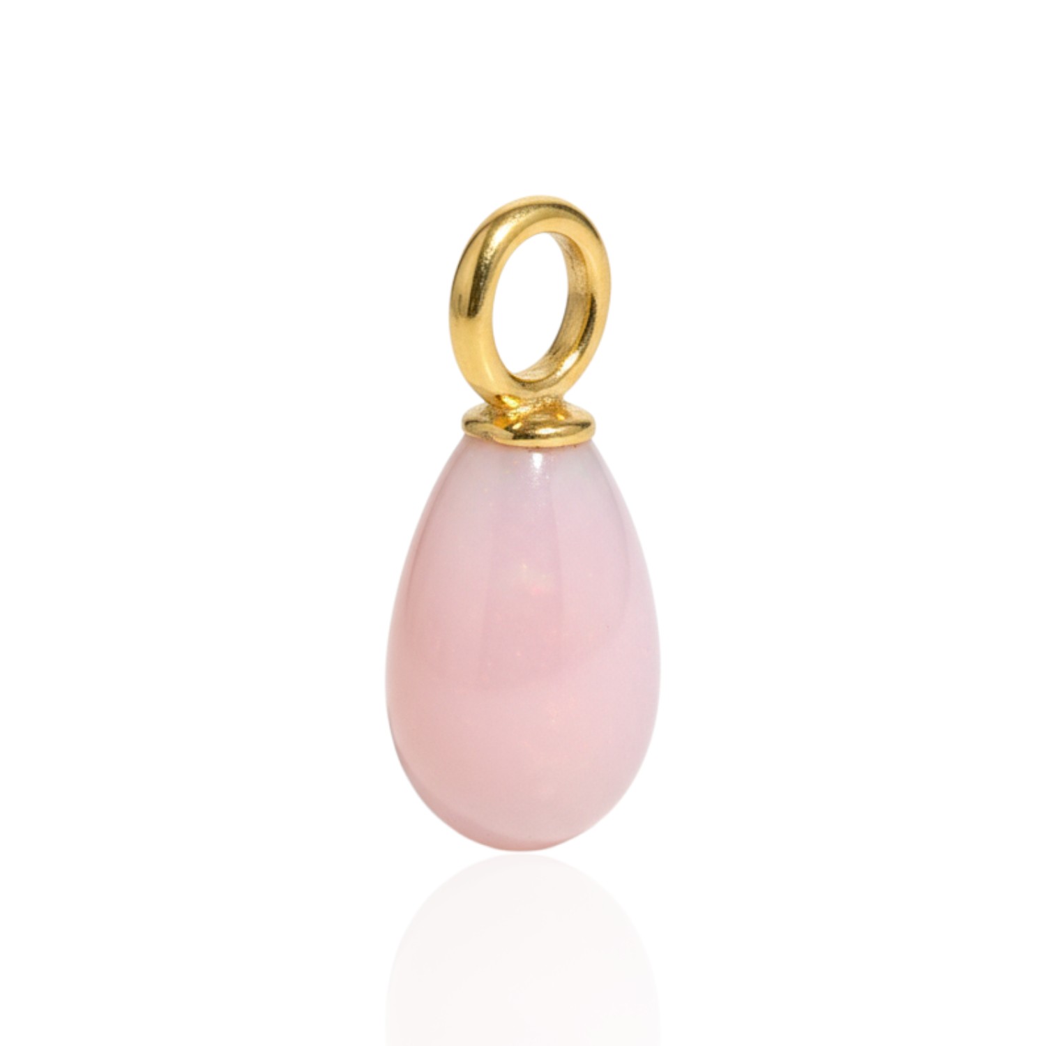 Schmidt Damen Anhänger aus 925 vergoldetem Silber mit pinkem Opal, goldfarben, 15,4x8mm