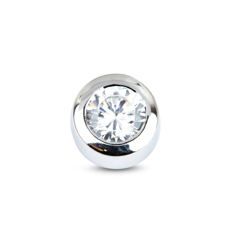 Schmidt Damen Anhänger rund aus 925 Silber mit Zirkonia, Ø 9mm, silberfarben, ideal für jede Kette