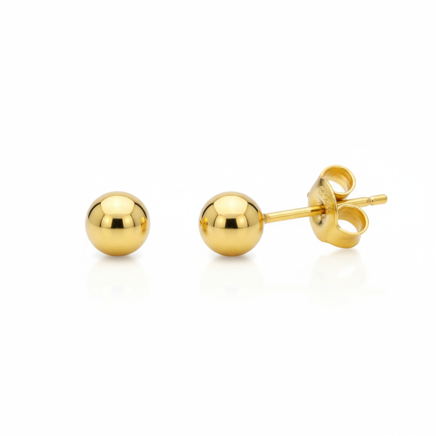 GISSER Gold Ohrstecker für Damen, Ø 5mm, vergoldetes Silber 925, eleganter Ohrschmuck