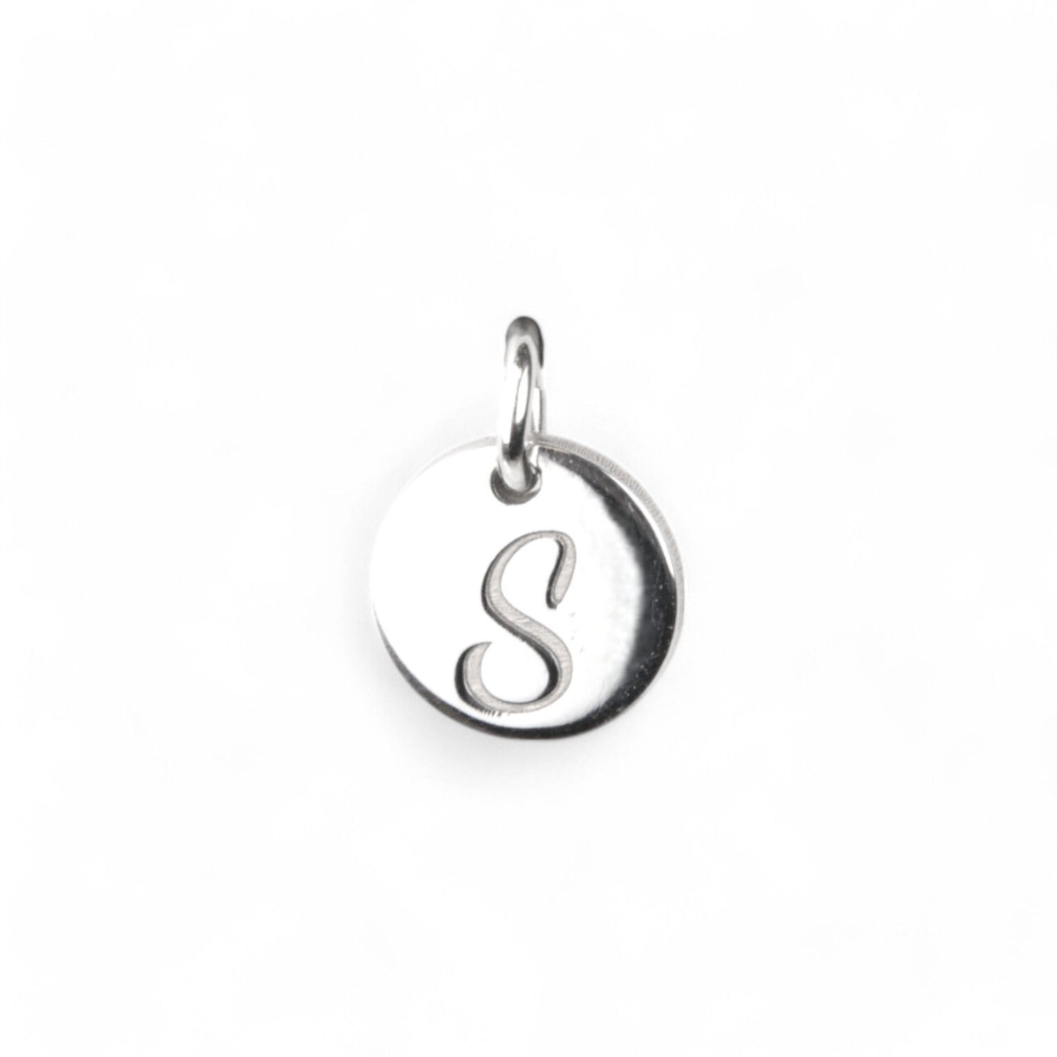 Schmidt Kleiner Buchstaben Anhänger aus 925er Silber für Damen, Ø 9mm, personalisierbar in silberfarben