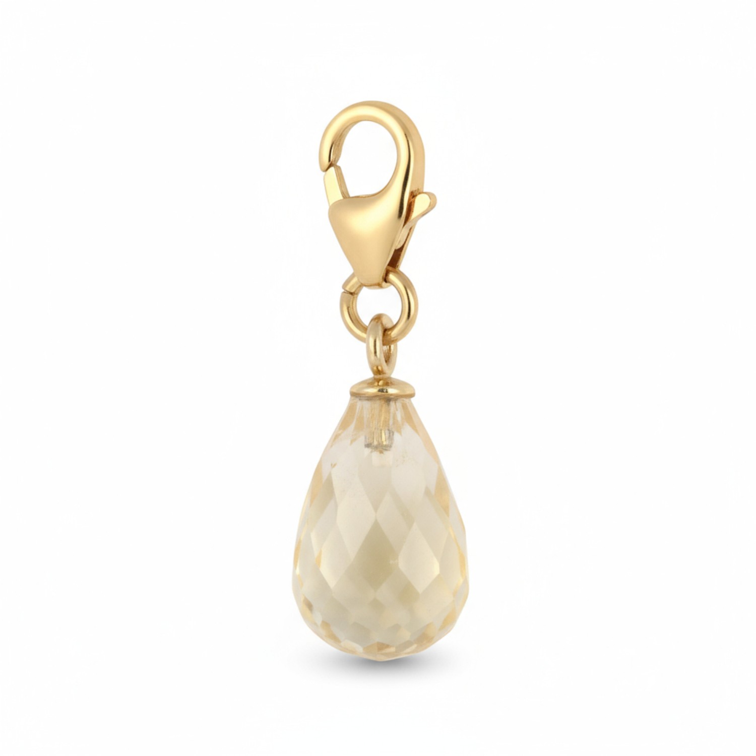 Charmanhänger mit Citrin für Damen von Schmidt, 925 Silber, goldfarben, 26x7,8mm, eleganter Schmuck