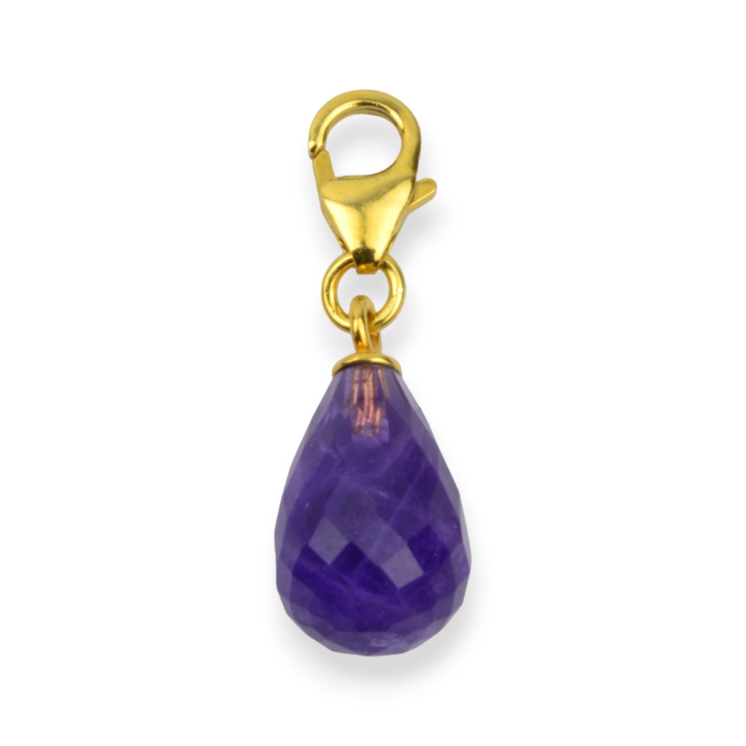 Schmidt Charm-Anhänger Damen mit Amethyst, 925 Silber vergoldet, goldfarben-violett, 25x8mm