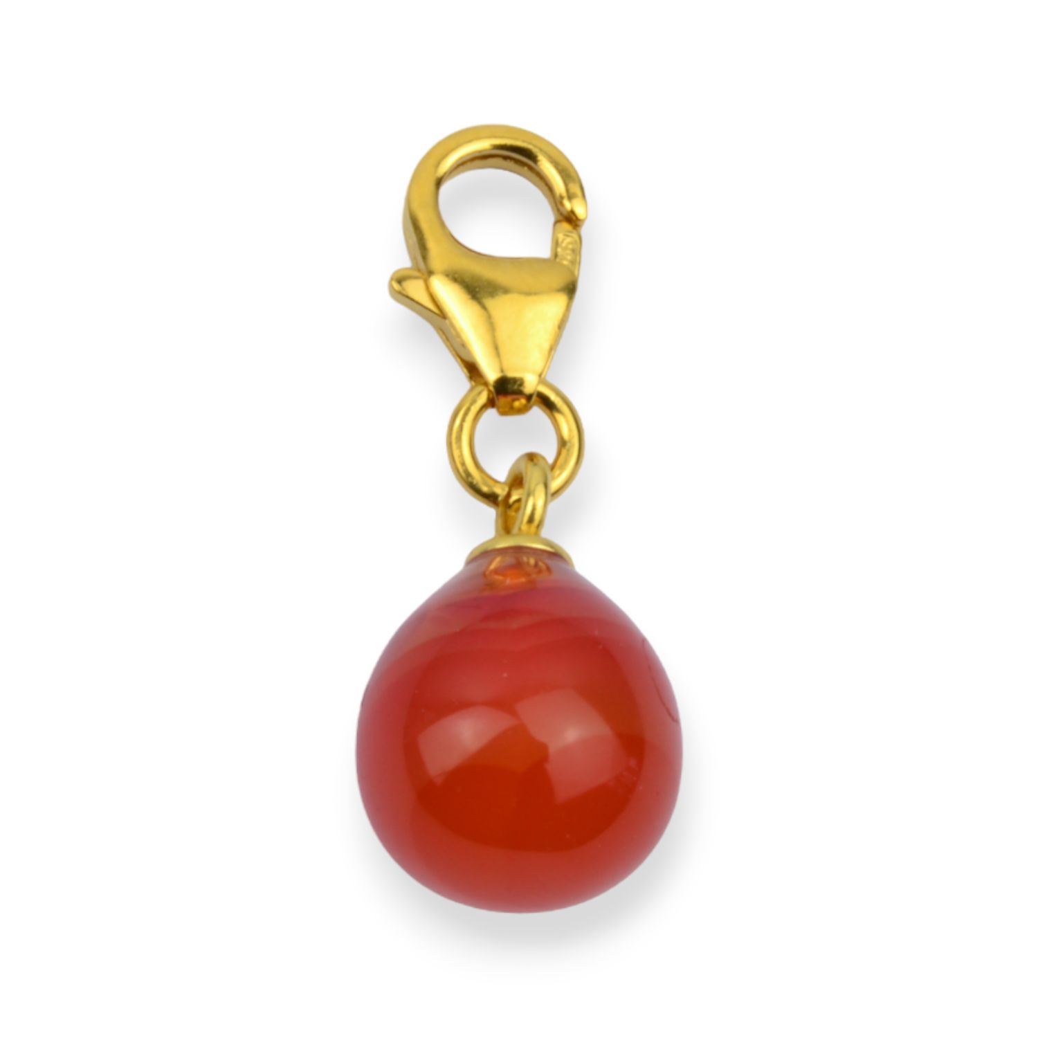 Charm-Anhänger Damen aus vergoldetem 925 Silber mit Karneol - Goldbraun, 22x8mm von Schmidt