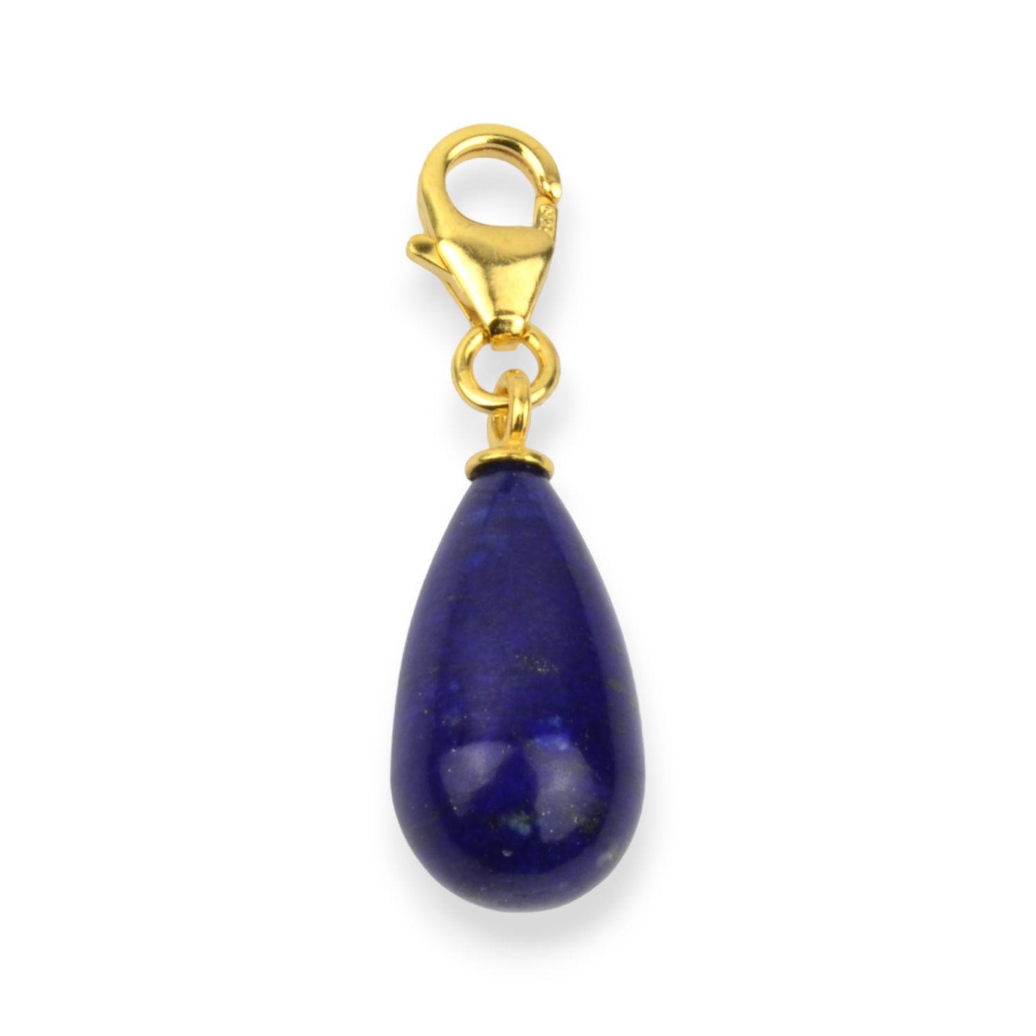 Schmidt Charm-Anhänger Damen aus 925 vergoldetem Silber mit Lapis, goldfarben-blau, 28x8mm