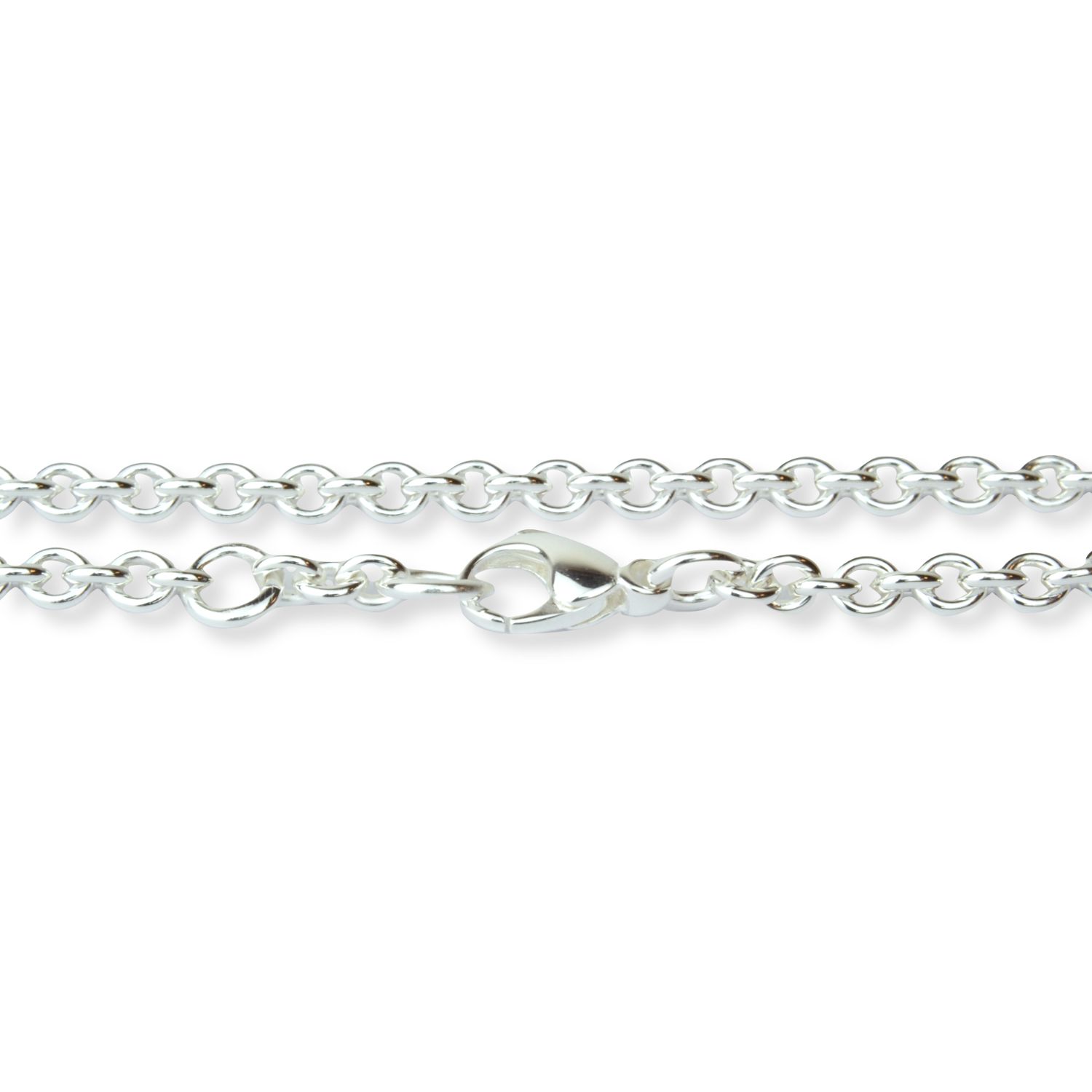 Drachenfels Ankerketten Armband aus 925 Silber für Damen, 20cm, silberfarben, eleganter Armschmuck