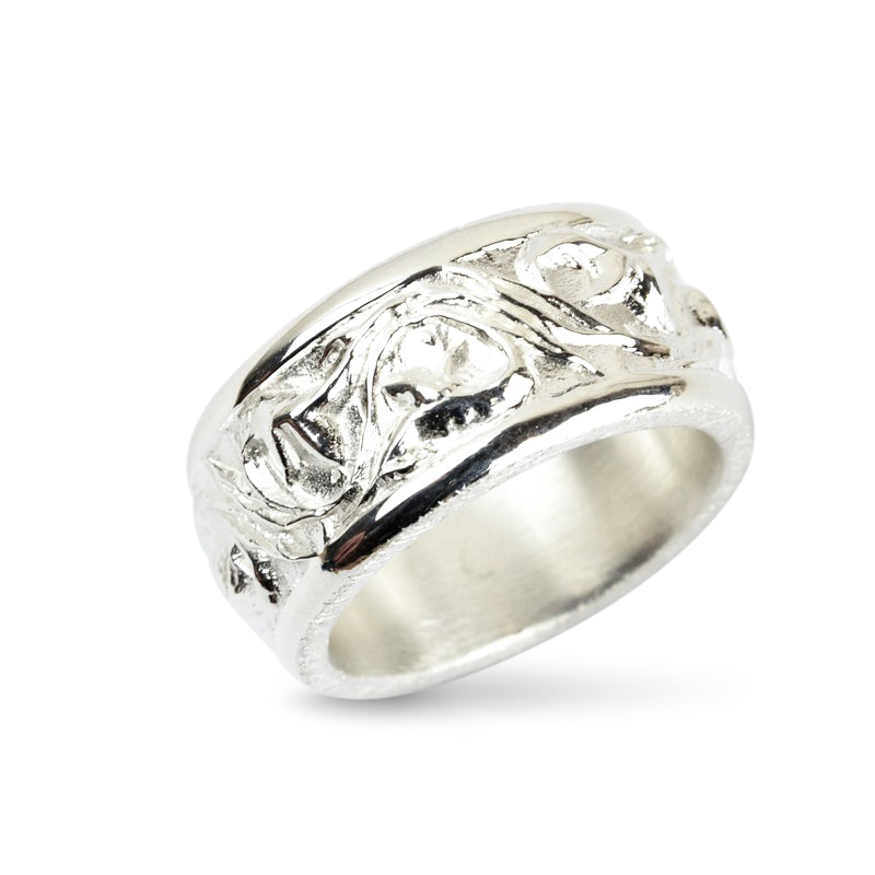 Drachenfels Ring Klingkerling, 925 Sterlingsilber, Größe 57, silber - für Damen