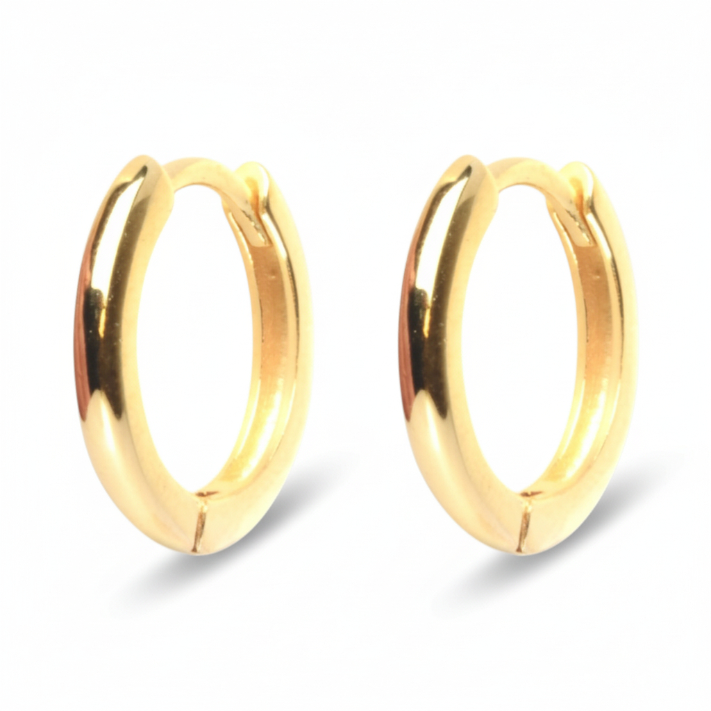 Schmidt Ohrring Creole Damen aus 925 Silber vergoldet, Ø 15mm, goldfarben, eleganter Ohrschmuck