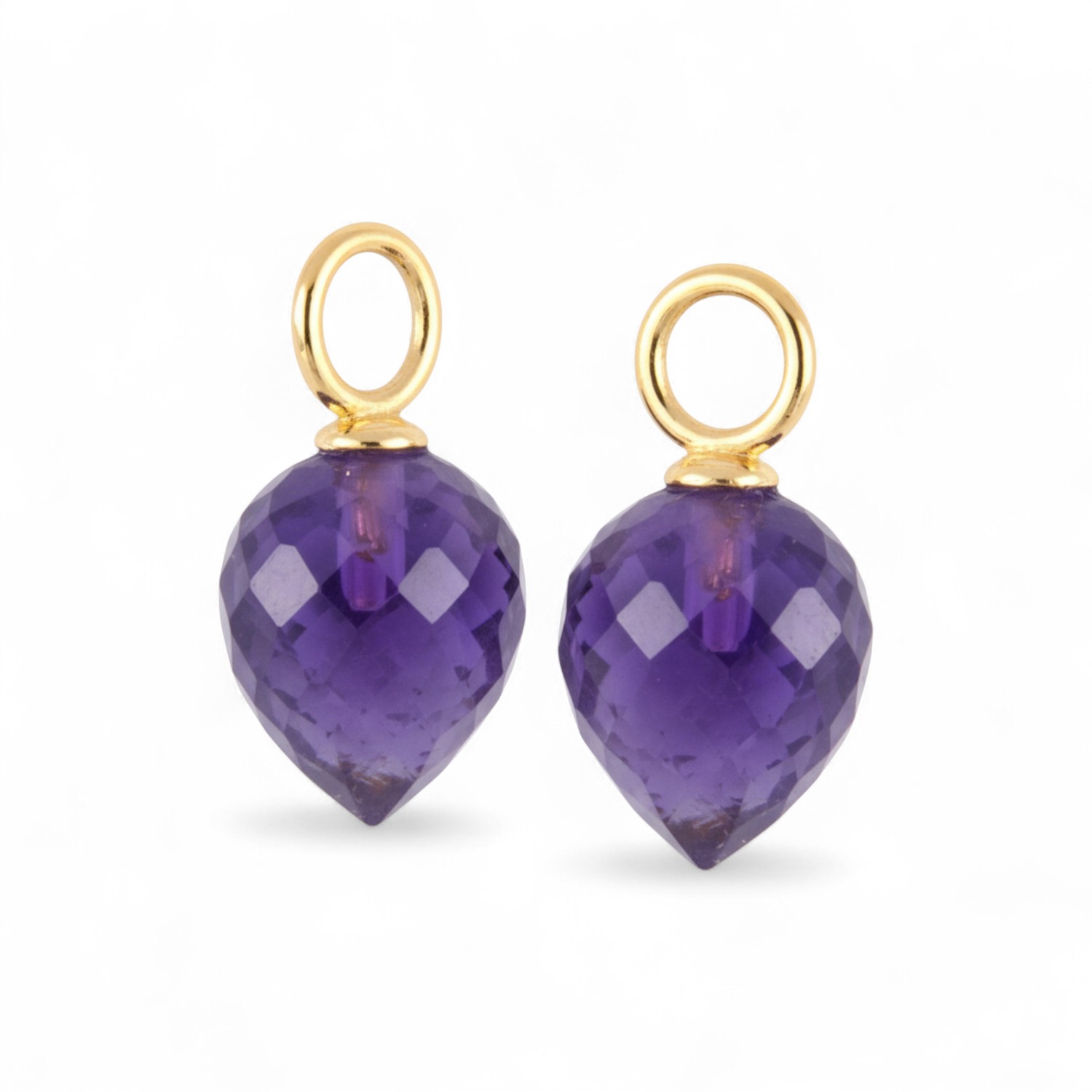 Schmidt Creolen Einhänger Amethyst in Gold 925 für Damen – eleganter Ohrschmuck 15,5x8mm