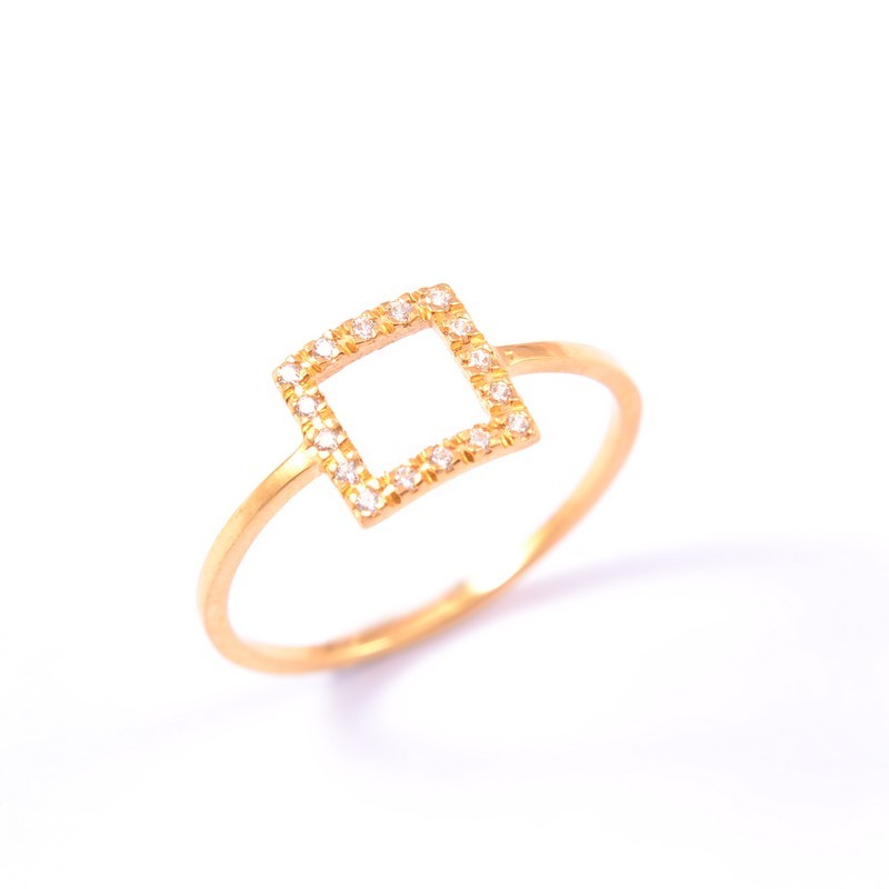 Krinaki Damenring aus 585 Gold mit Zirkonia, goldfarben, Größe 52, eleganter Schmuck für jeden Anlass