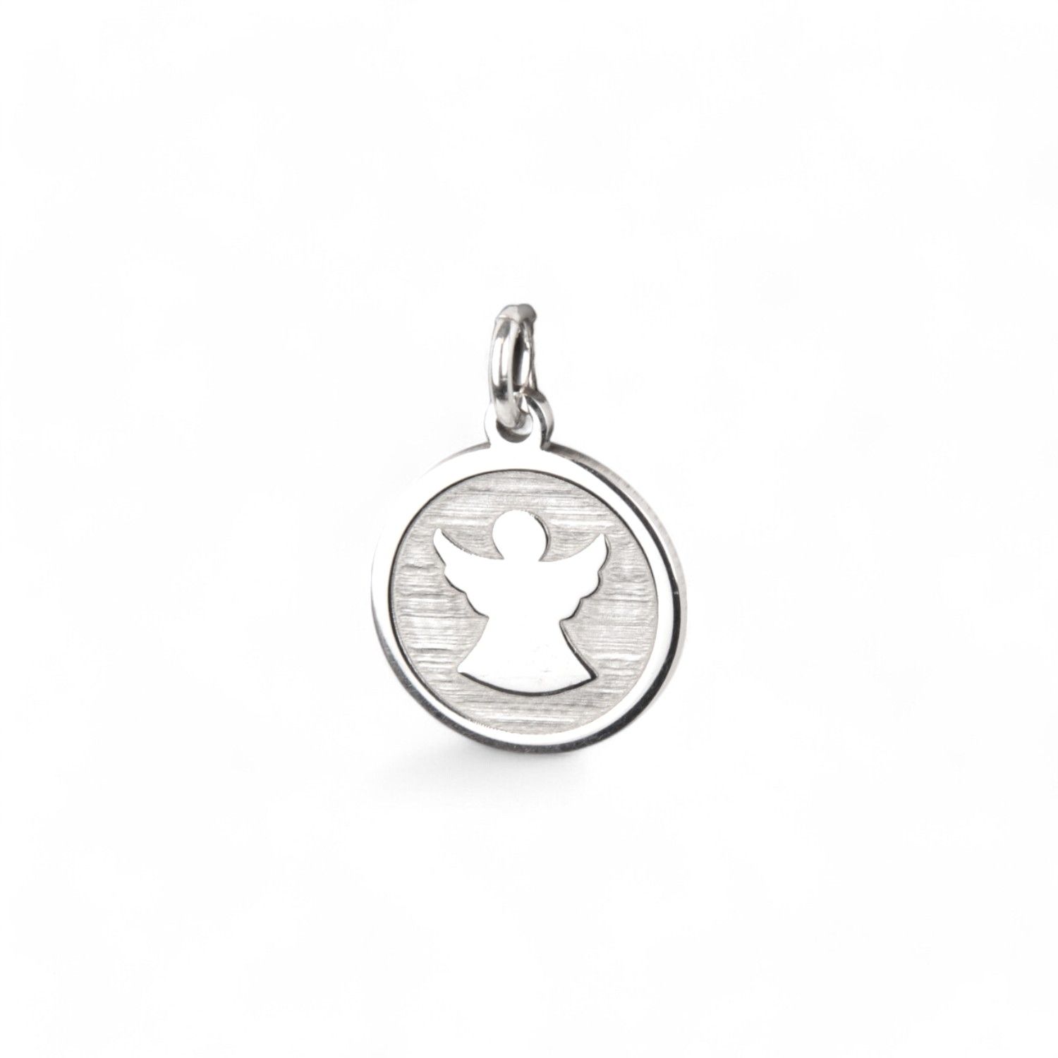 Schmidt Anhänger mit Engel aus 925 Silber für Damen, Herren und Kinder, Ø ca. 13mm, silberfarben