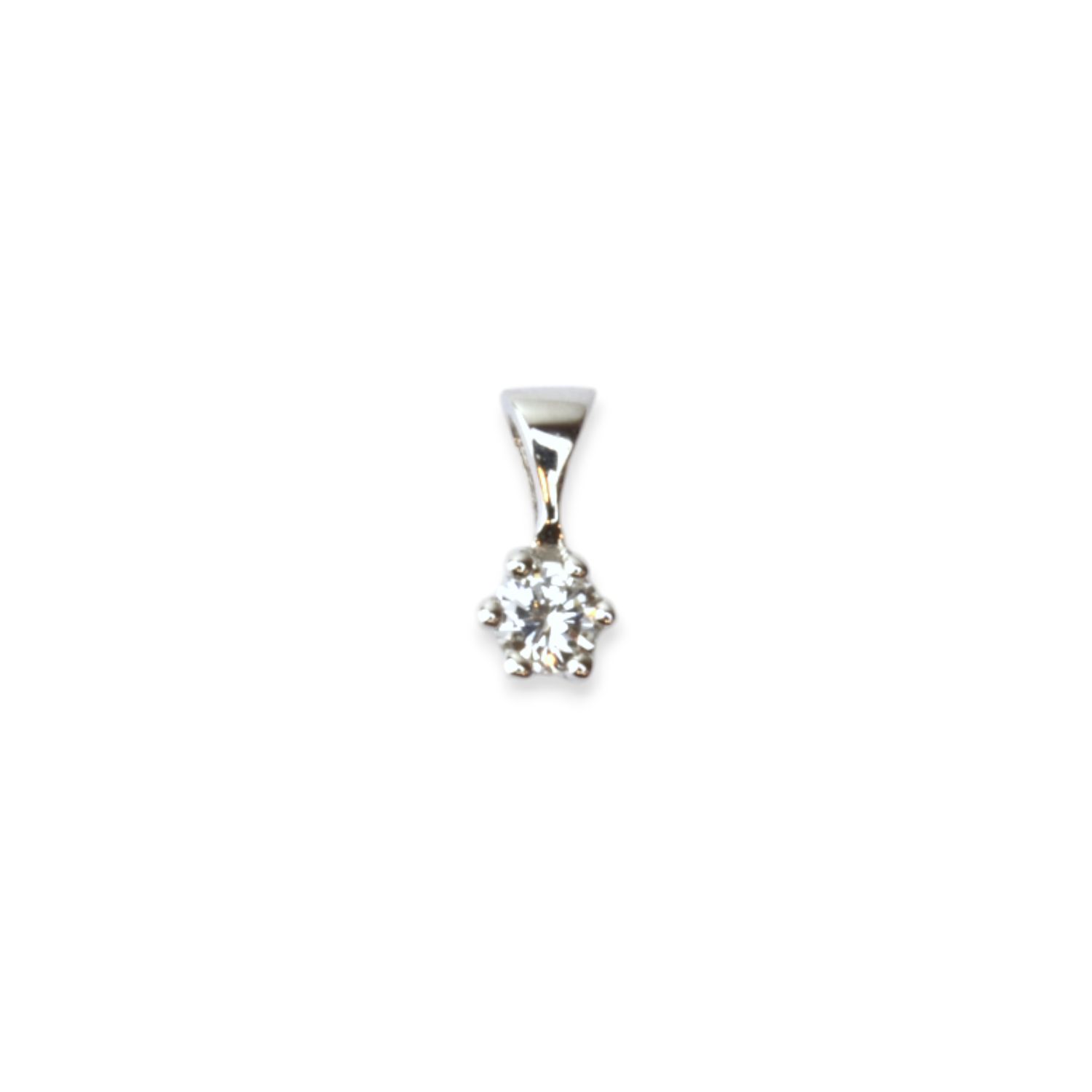 Schmidt Anhänger aus 585 Weißgold mit 0,06 ct Brillant für Damen, 6er Krappenfassung, silberfarben