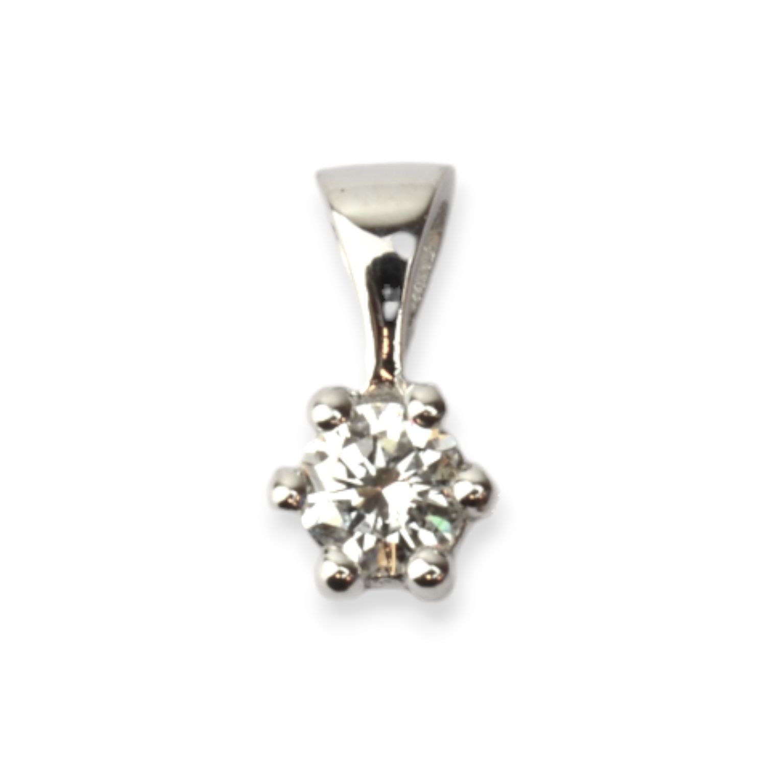 Schmidt Anhänger aus 585 Weißgold mit 0,14 ct Brillant in Wesselton-Weiß für Damen, 4,5x9mm