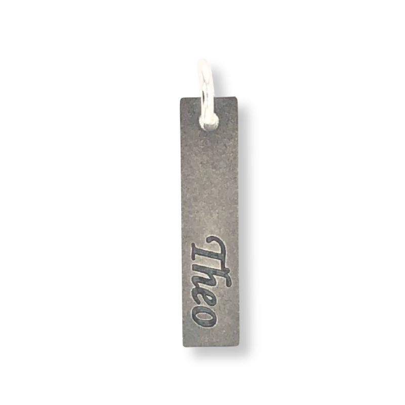 Schmidt Anhänger mit Namen matt dunkel aus 925 Silber für Damen, Herren und Kinder, grau-silberfarben, 20x5mm