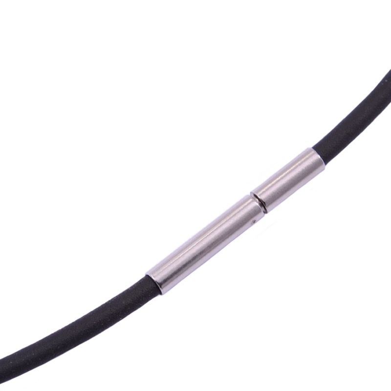 Schmidt Halsreif schwarz Ø 2,5mm Edelstahl für Herren und Damen, Kettenlänge 42cm, Bajonett SilikMed