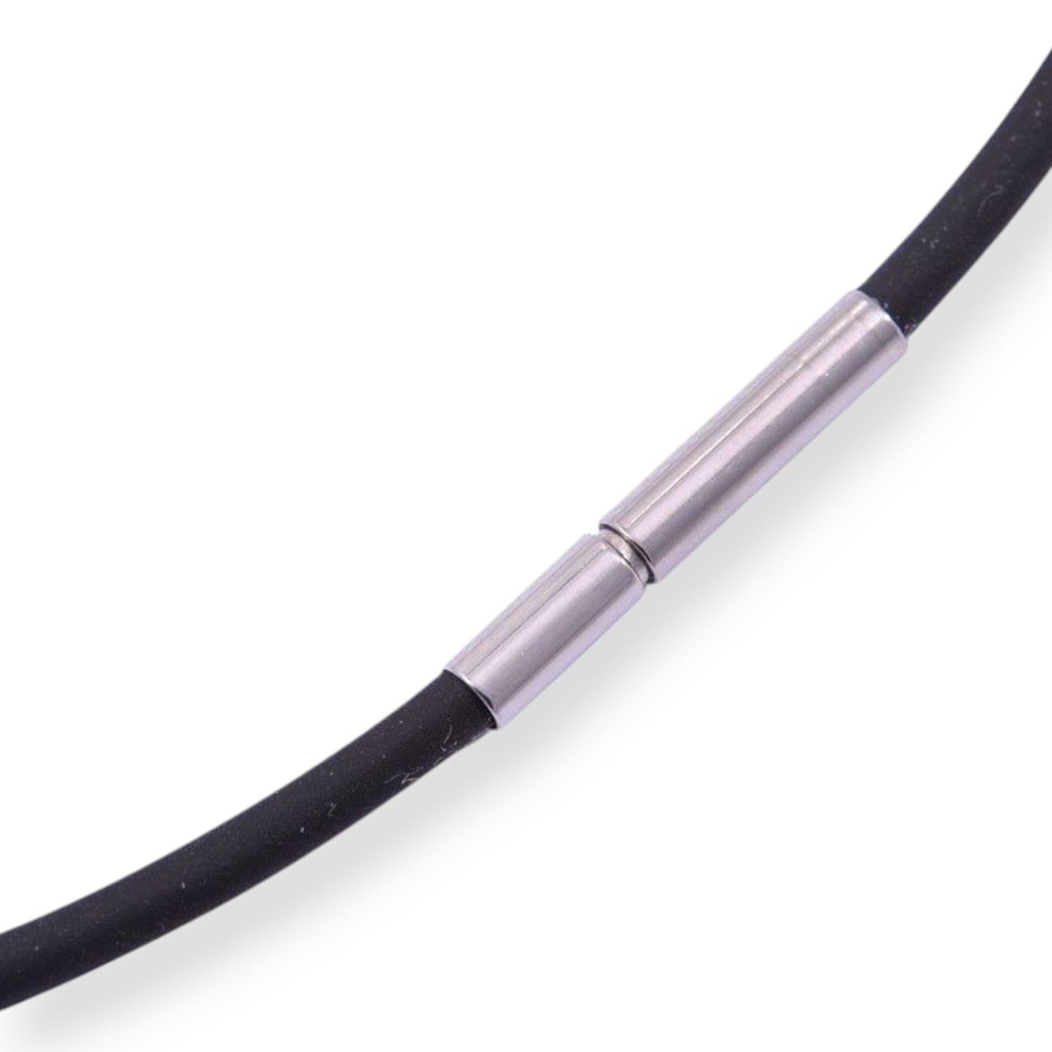 Schmidt Halsreif schwarz Ø 3mm aus Edelstahl für Herren und Damen, 40 cm Kettenlänge, Bajonettverschluss