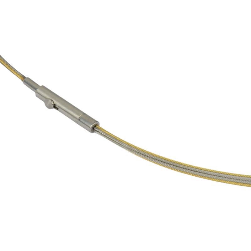 Schmidt Halsreif bicolor 5-reihig, Edelstahl, silber/gold, 50cm, mit Schiebeverschluss