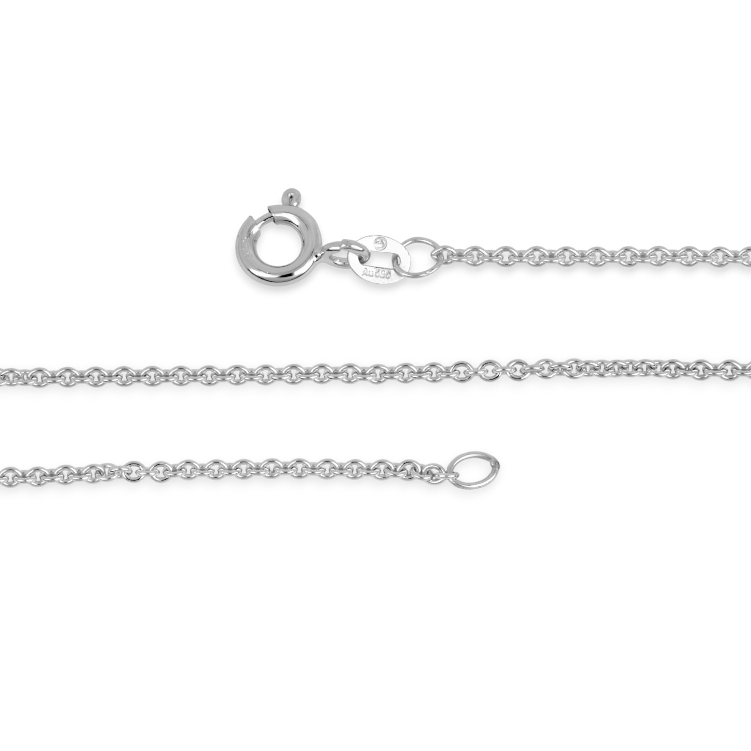 Schmidt Rundanker Kette für Damen aus 585 Weißgold, 45 cm, silberfarben, Ø 1,5 mm