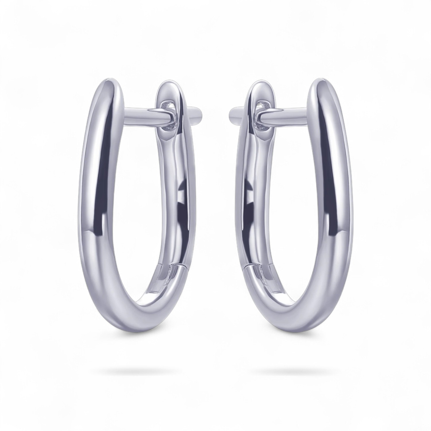GISSER Creolen Oval 14mm aus 925 Silber für Damen – eleganter Ohrschmuck in Silberfarben