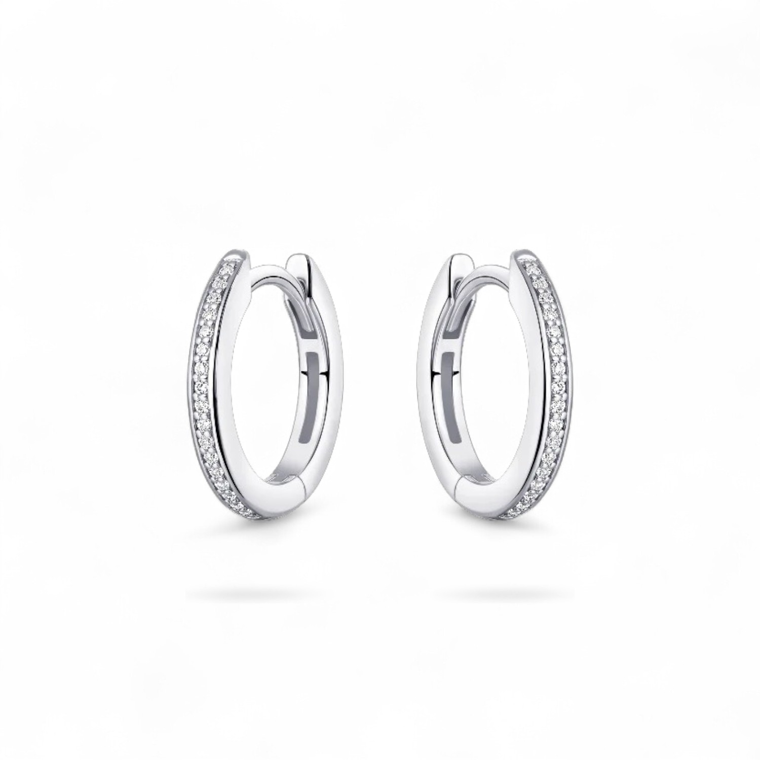 GISSER Creolen 15mm aus 925 Silber mit Zirkonia für Damen – eleganter Ohrschmuck in Silberfarben