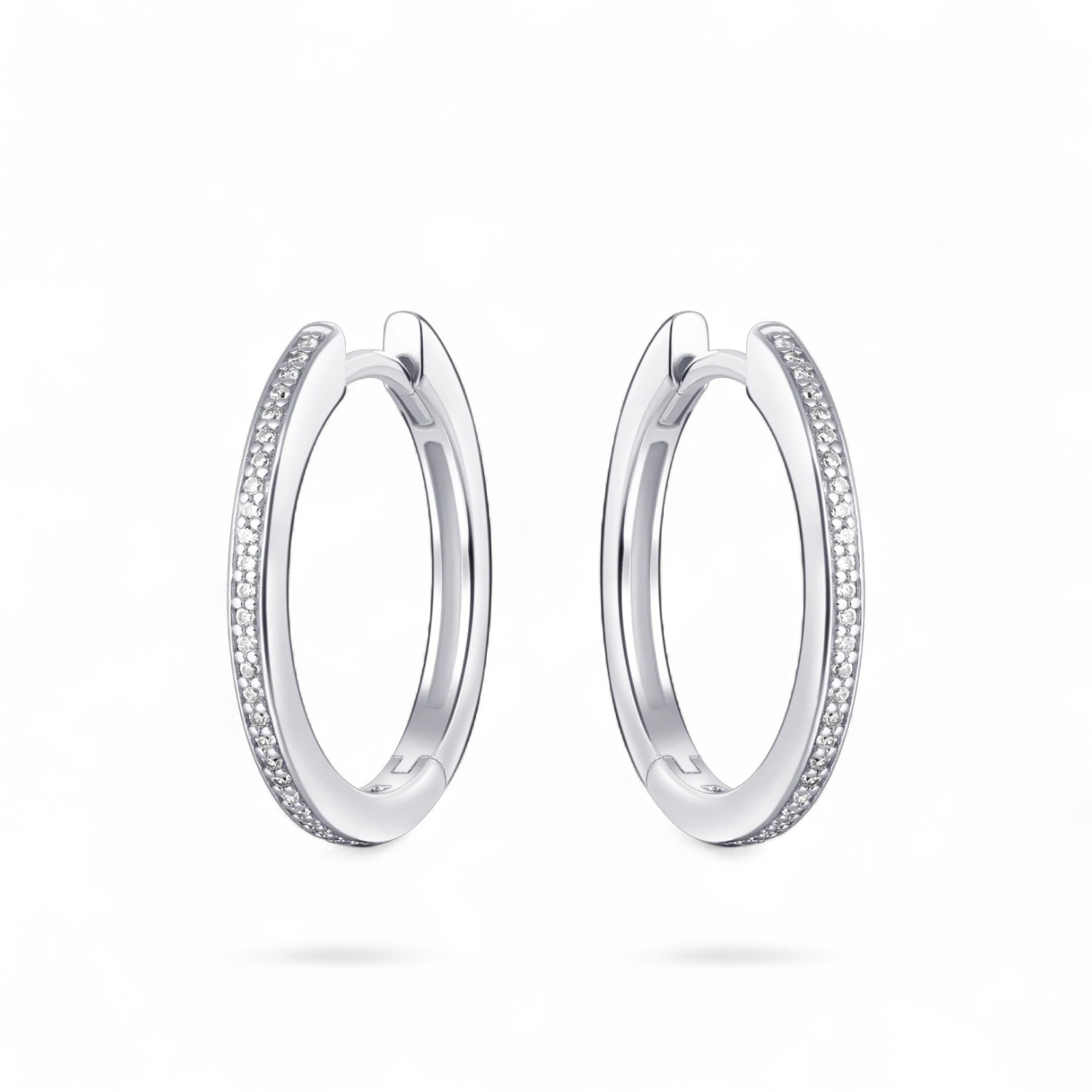 GISSER Creolen 20mm aus 925 Silber mit Zirkonia für Damen – eleganter Ohrschmuck in Silberfarben