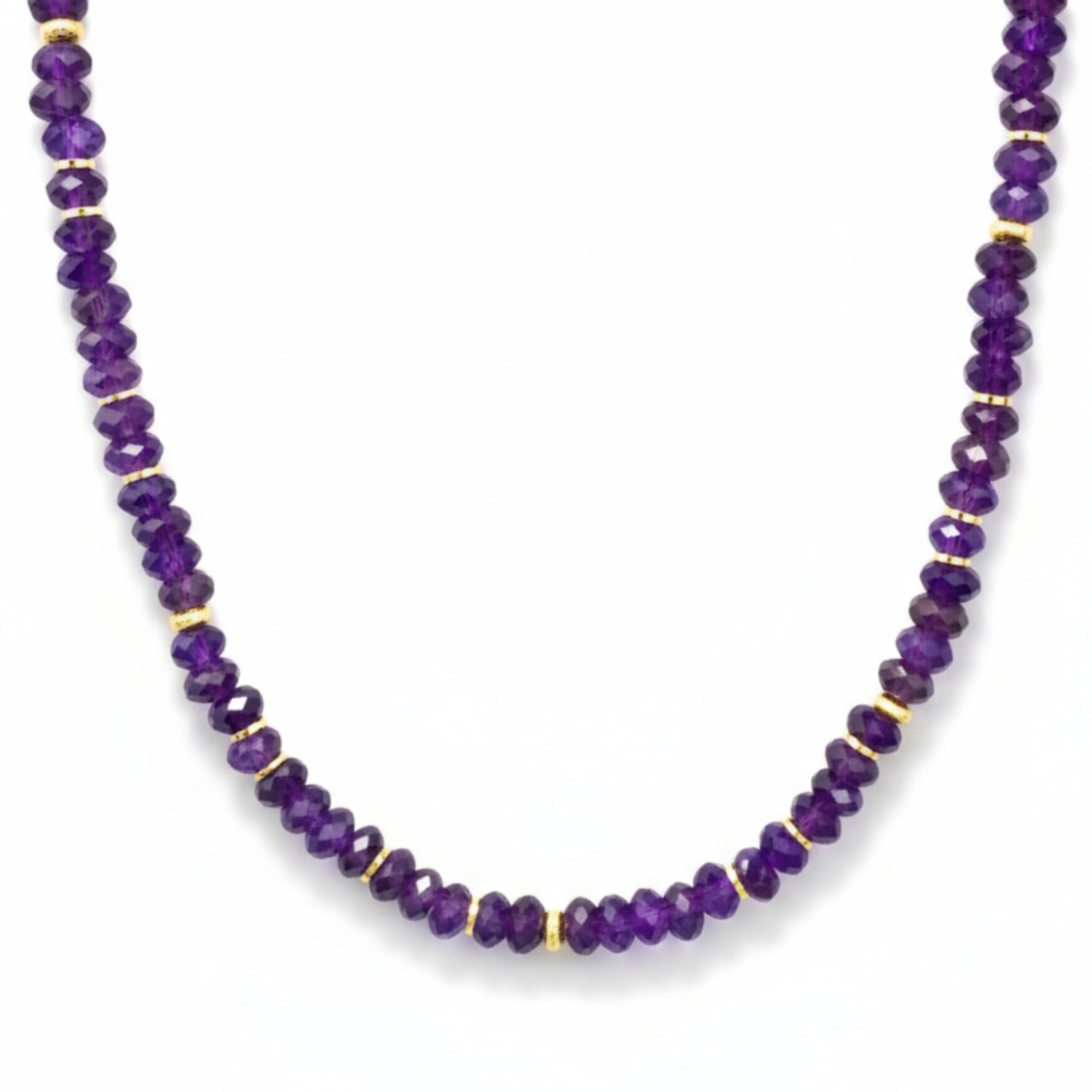 Schmidt Damen Kette mit Amethyst aus 925 vergoldetem Silber, 45cm, goldfarben-violett, 5,8mm breit