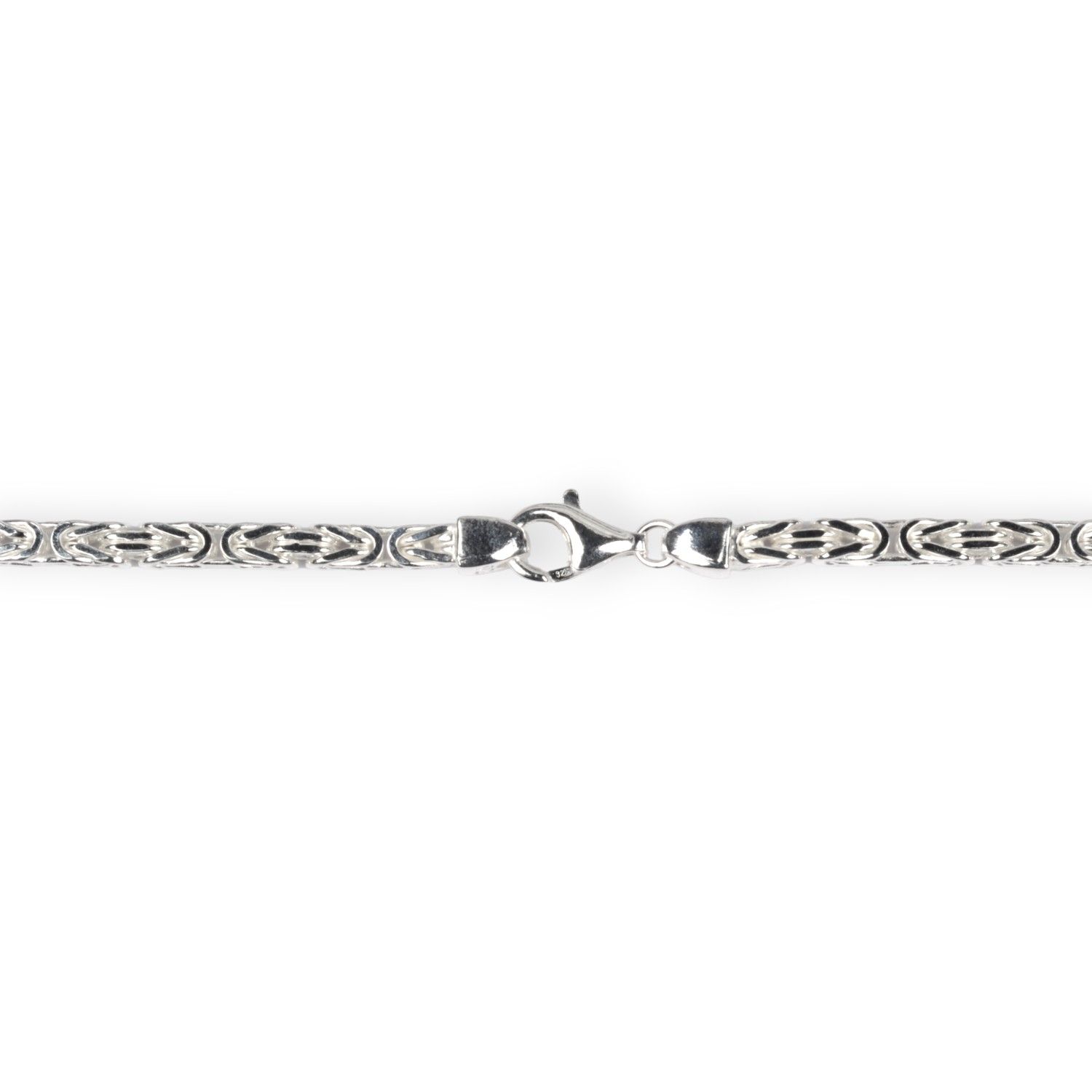 Schmidt Königskette 4-seitig diamantiert 3,5 mm aus 925 Silber für Herren und Damen mit Karabiner, 60 cm