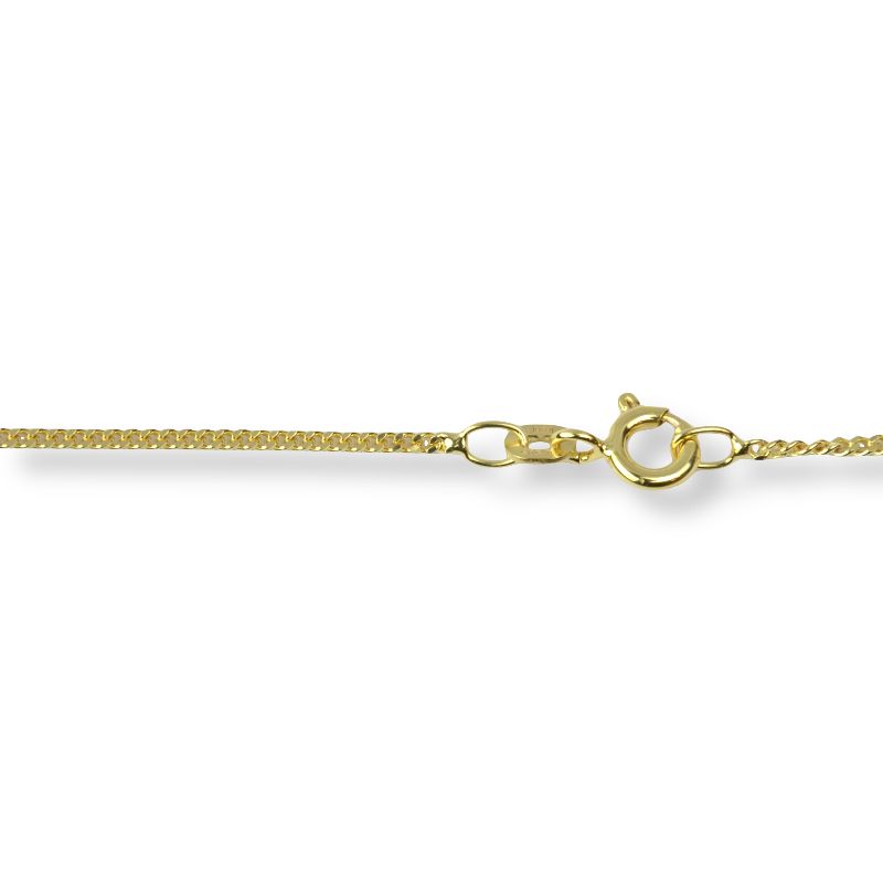 Schmidt Damen Kette Flachpanzer 585 Gold 1,4mm breit 45cm mit Federringverschluss, goldfarben